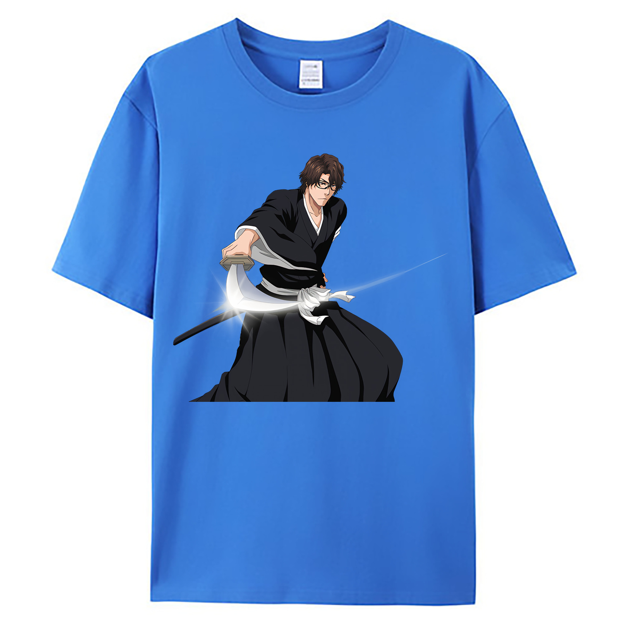 （画像用） ブリーチ 藍染 惣右介（あいぜん そうすけ） BLEACH Aizen Sousuke 綿100％ メンズ半袖Tシャツ｜肌触りやわらか＆通気性