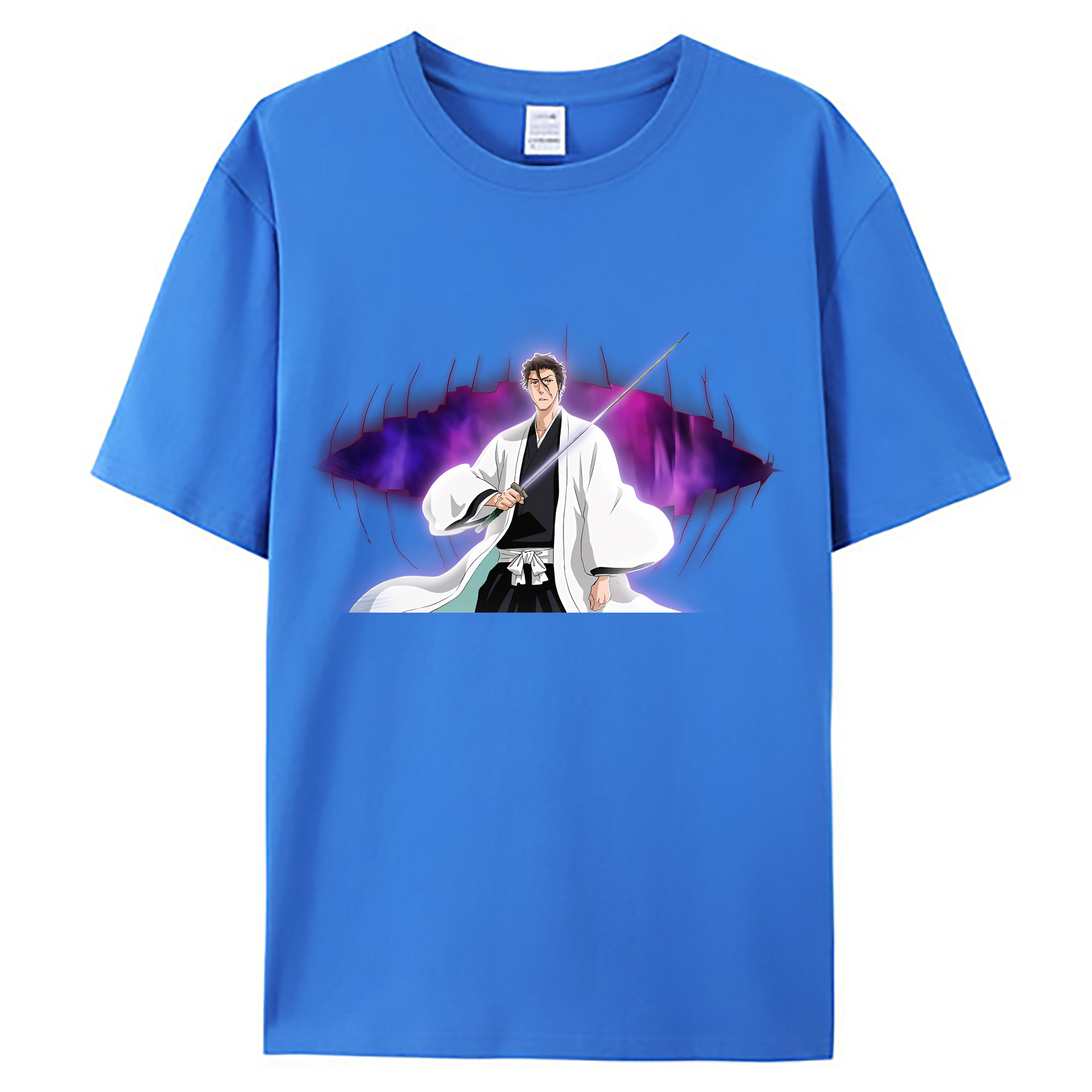 （画像用） ブリーチ 藍染 惣右介（あいぜん そうすけ） BLEACH Aizen Sousuke 綿100％ メンズ半袖Tシャツ｜肌触りやわらか＆通気性