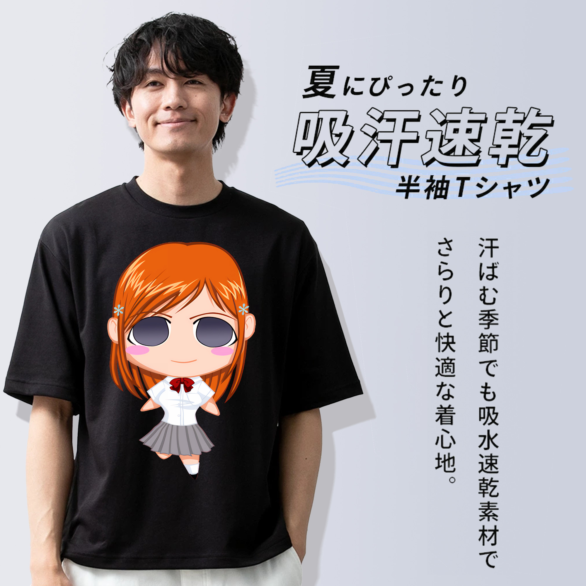 ブリーチ 井上織姫（いのうえおりひめ） BLEACH Inoue Orihime 綿100％ メンズ半袖Tシャツ｜肌触りやわらか＆通気性
