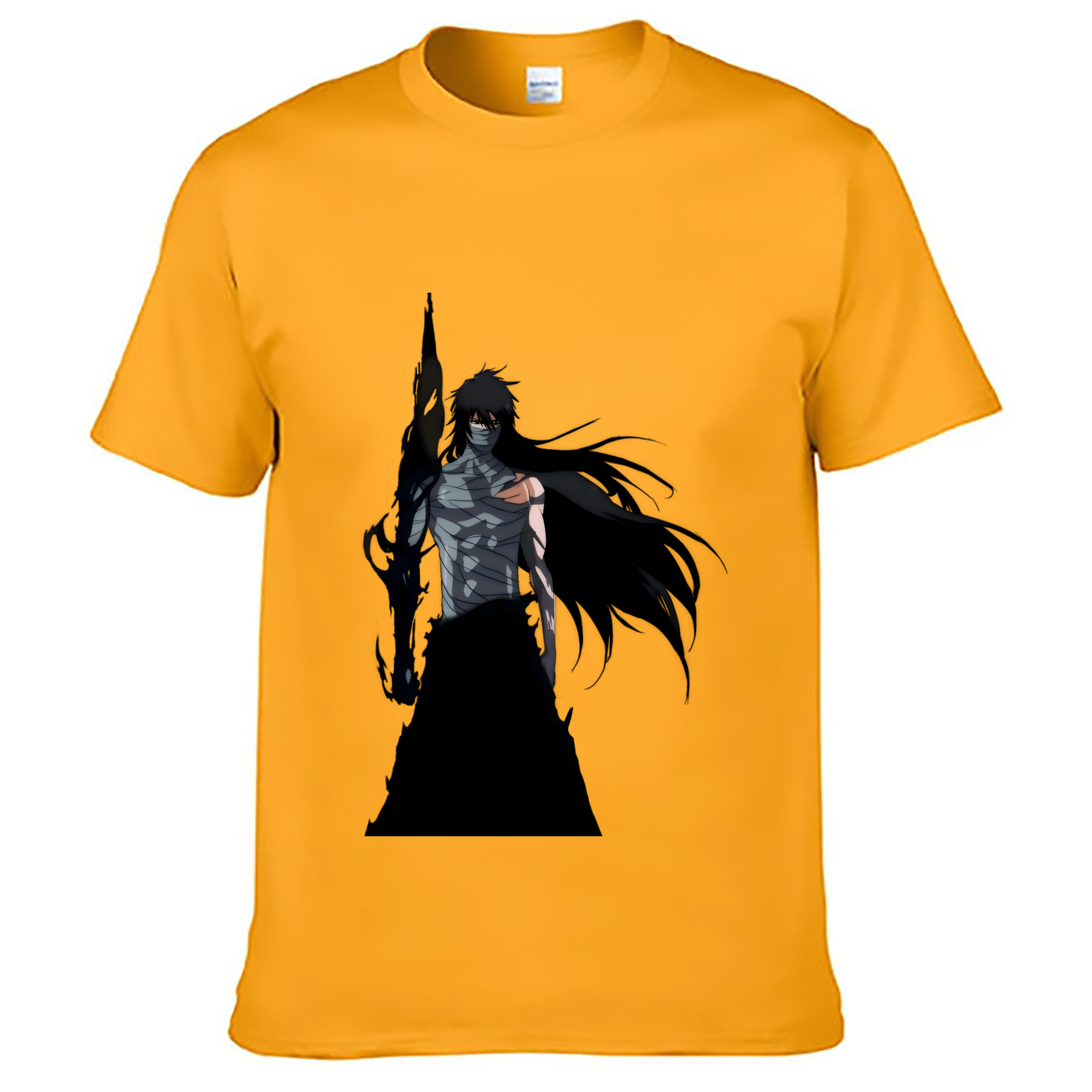 （画像用） ブリーチ 黒崎一護（くろさき いちご）BLEACH Kurosaki Ichigo 綿100％ メンズ半袖Tシャツ｜肌触りやわらか＆通気性