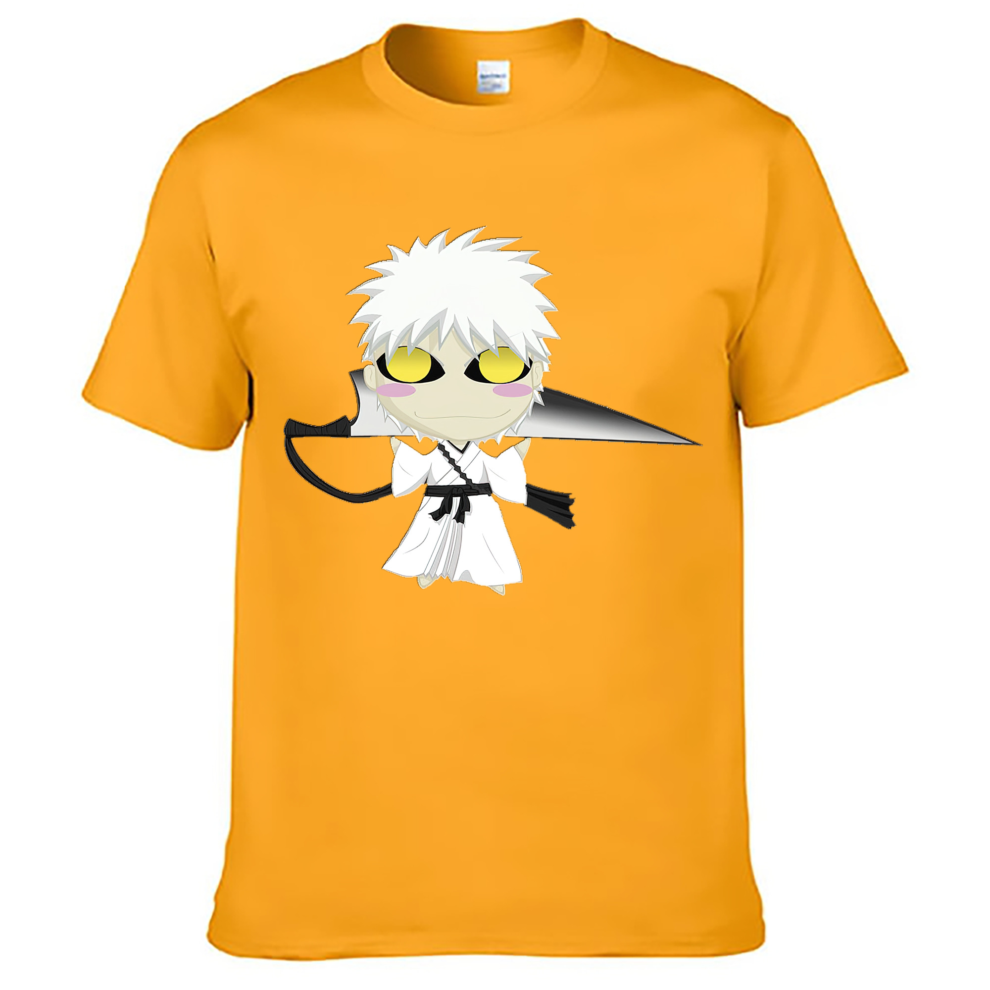 （画像用） ブリーチ 黒崎一護（くろさき いちご）BLEACH Kurosaki Ichigo 綿100％ メンズ半袖Tシャツ｜肌触りやわらか＆通気性