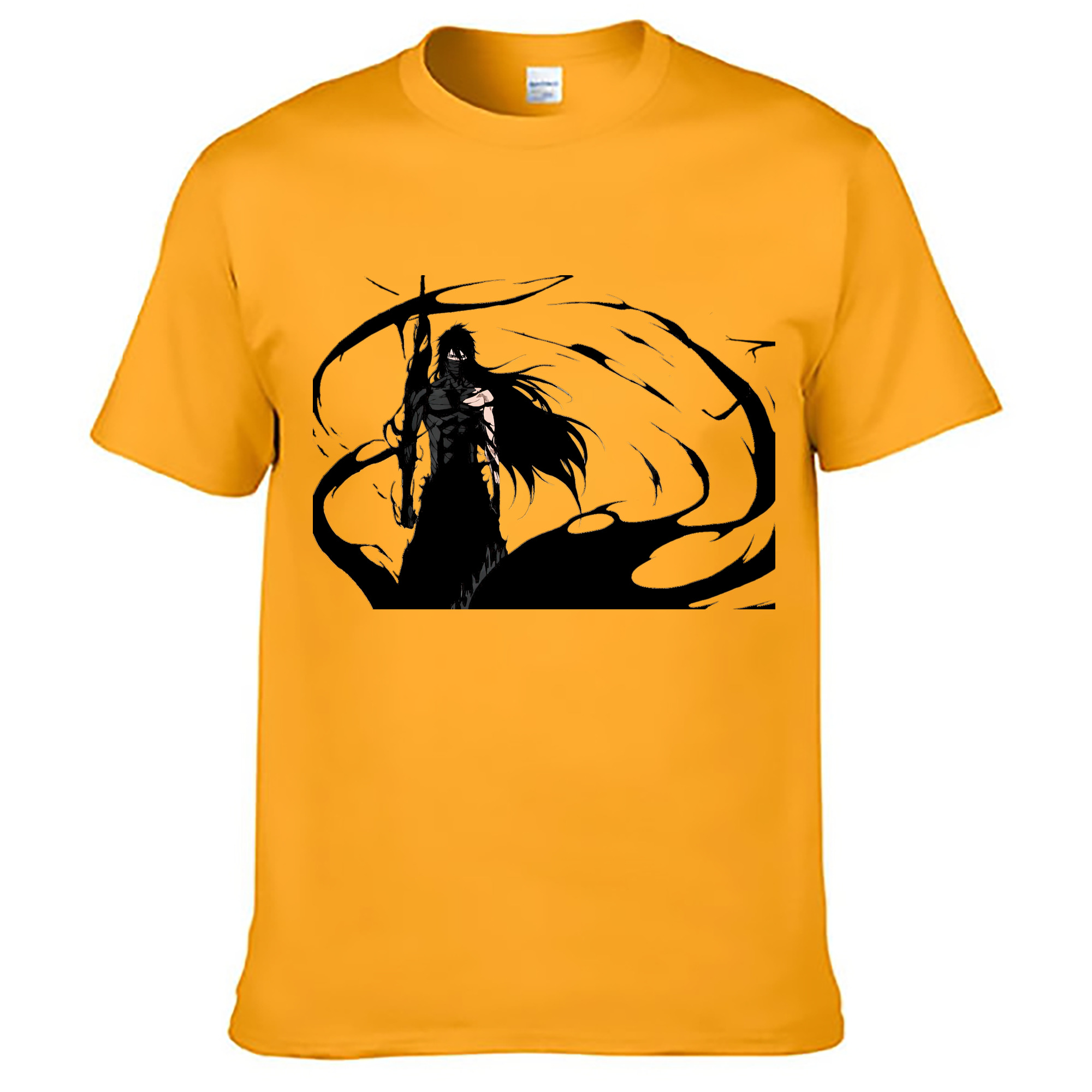 （画像用） ブリーチ 黒崎一護（くろさき いちご）BLEACH Kurosaki Ichigo 綿100％ メンズ半袖Tシャツ｜肌触りやわらか＆通気性