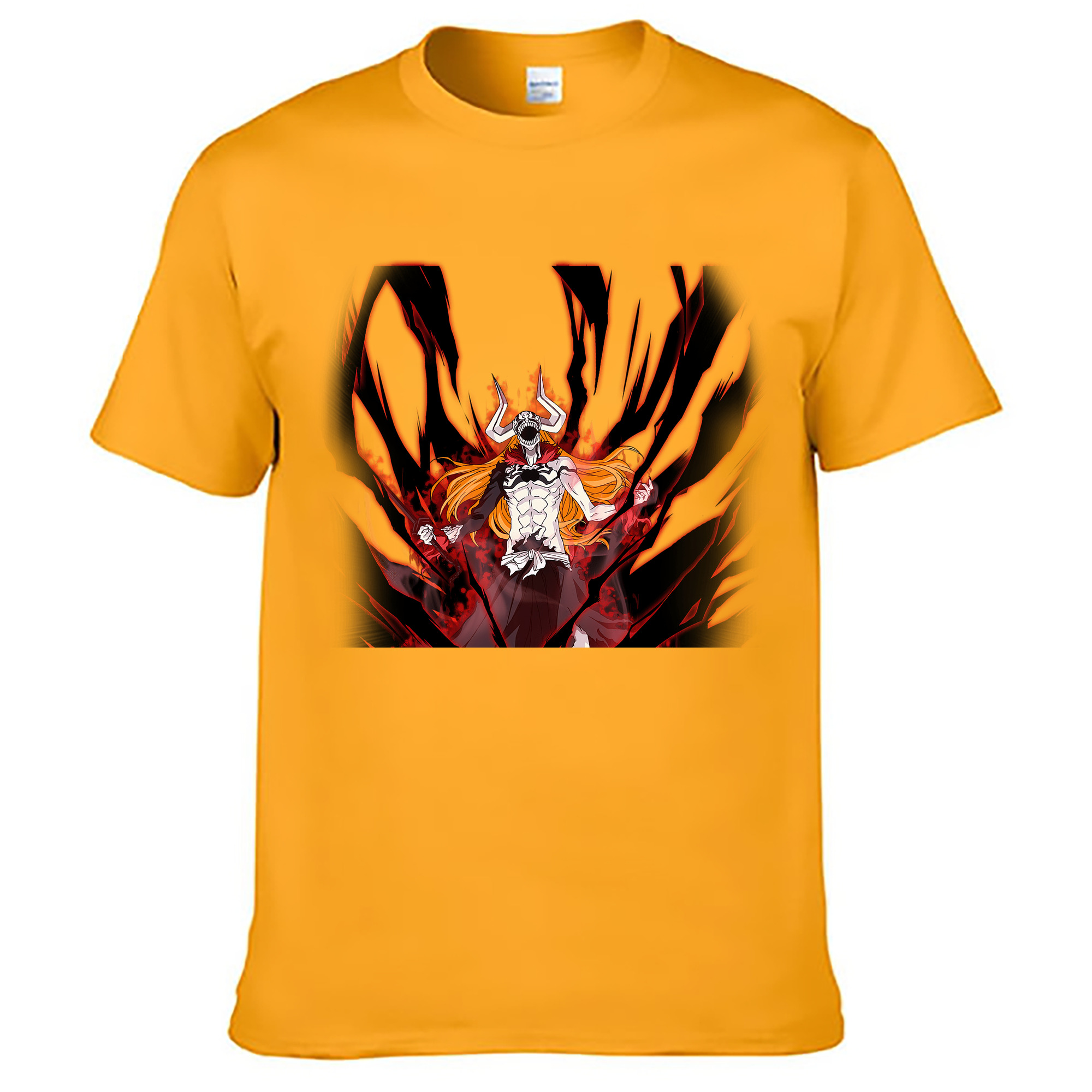 （画像用） ブリーチ 黒崎一護（くろさき いちご）BLEACH Kurosaki Ichigo 綿100％ メンズ半袖Tシャツ｜肌触りやわらか＆通気性
