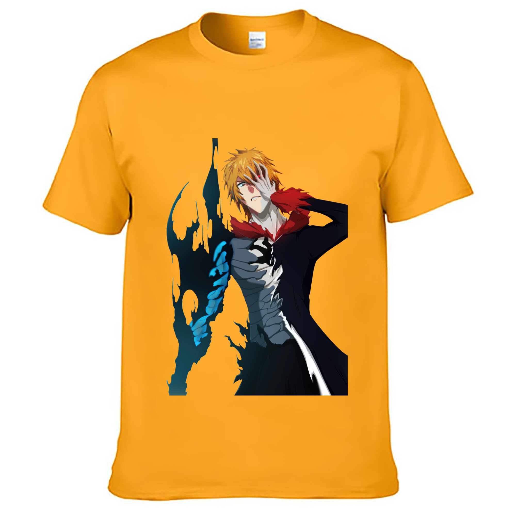 （画像用） ブリーチ 黒崎一護（くろさき いちご）BLEACH Kurosaki Ichigo 綿100％ メンズ半袖Tシャツ｜肌触りやわらか＆通気性