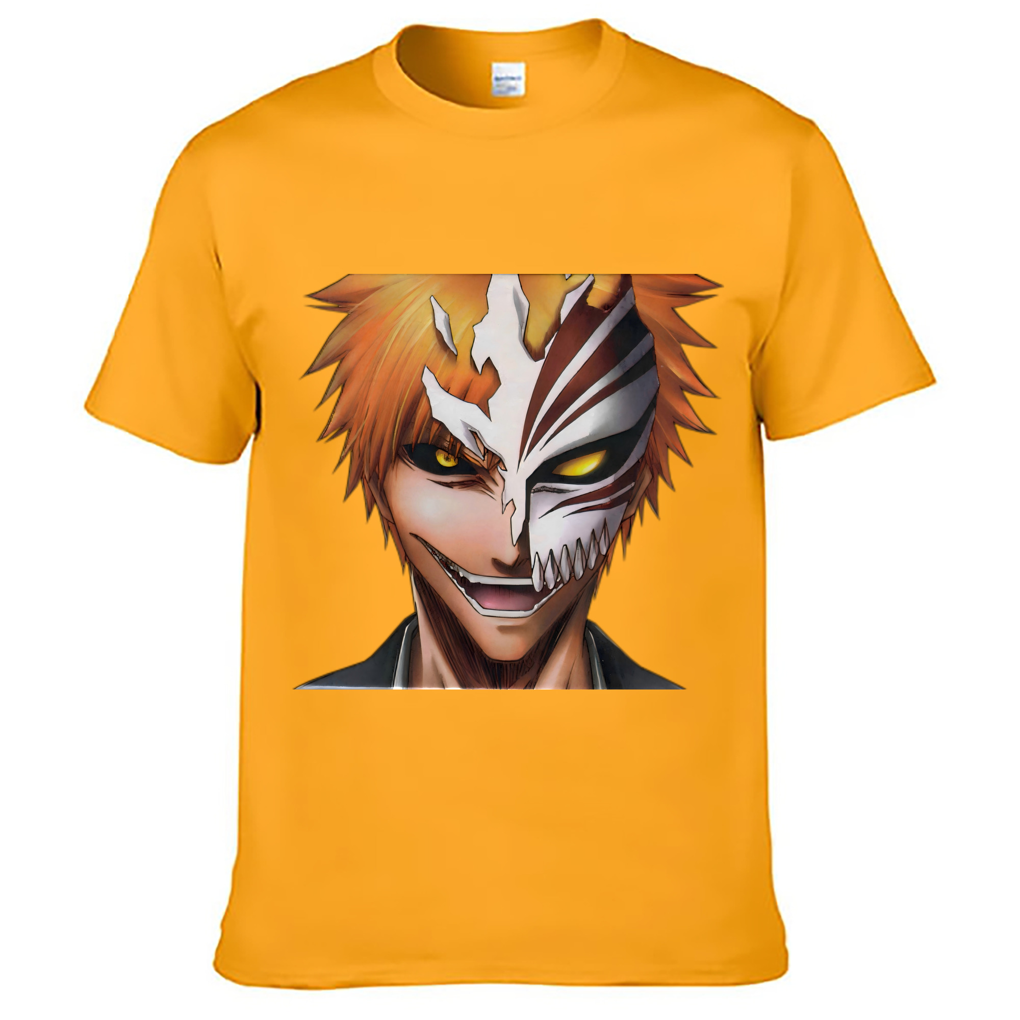 （画像用） ブリーチ 黒崎一護（くろさき いちご）BLEACH Kurosaki Ichigo 綿100％ メンズ半袖Tシャツ｜肌触りやわらか＆通気性