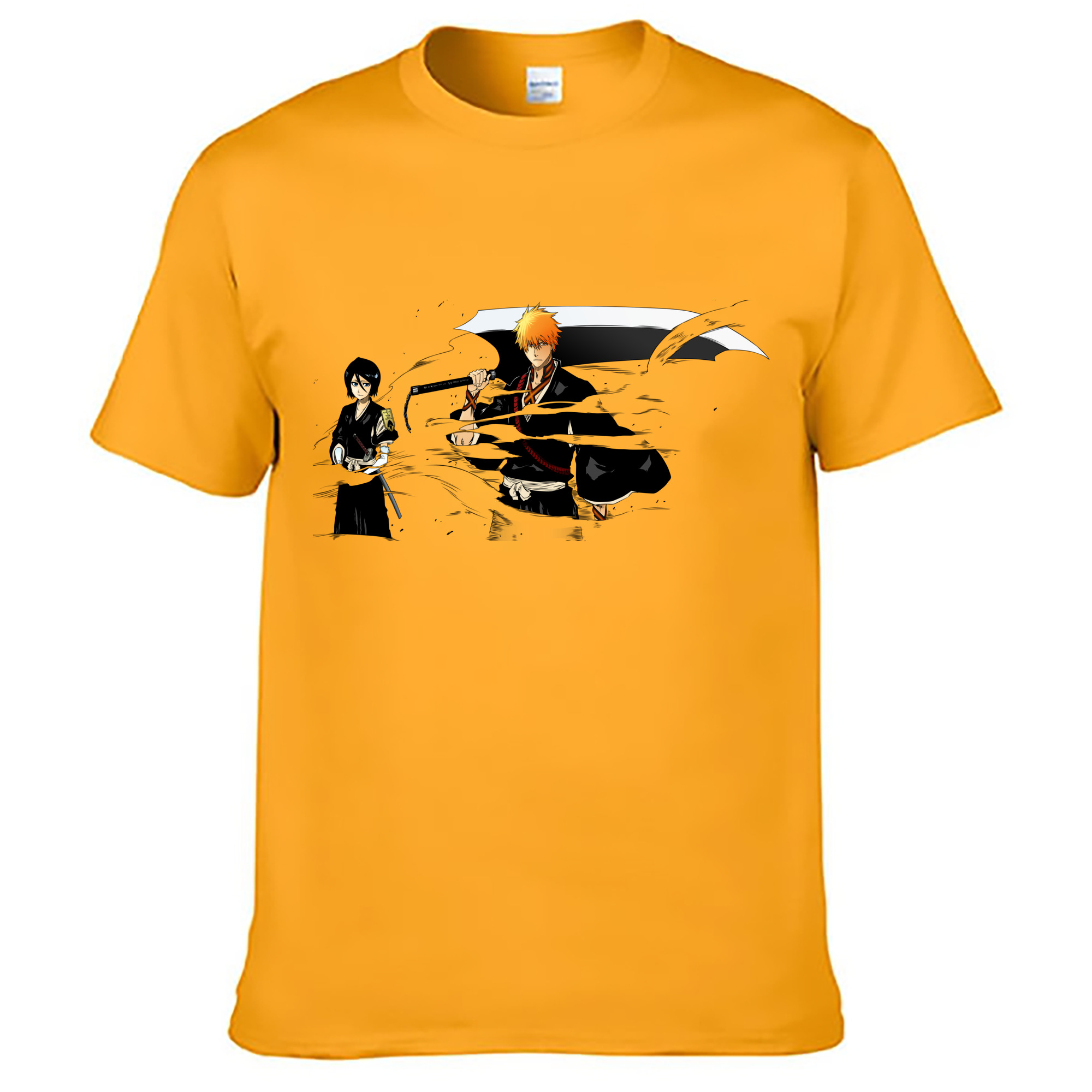 （画像用） ブリーチ 黒崎一護（くろさき いちご）BLEACH Kurosaki Ichigo 綿100％ メンズ半袖Tシャツ｜肌触りやわらか＆通気性