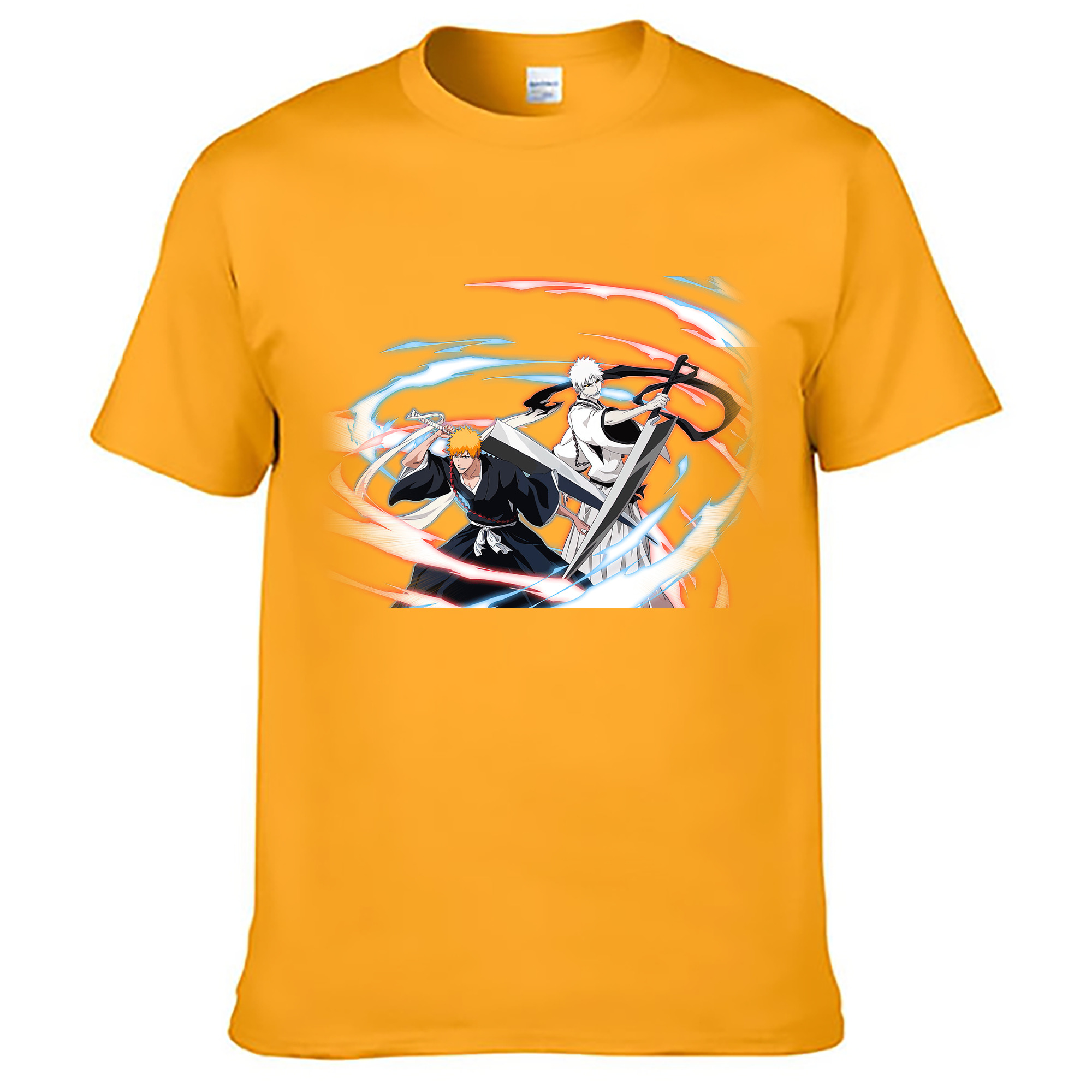 （画像用） ブリーチ 黒崎一護（くろさき いちご）BLEACH Kurosaki Ichigo 綿100％ メンズ半袖Tシャツ｜肌触りやわらか＆通気性