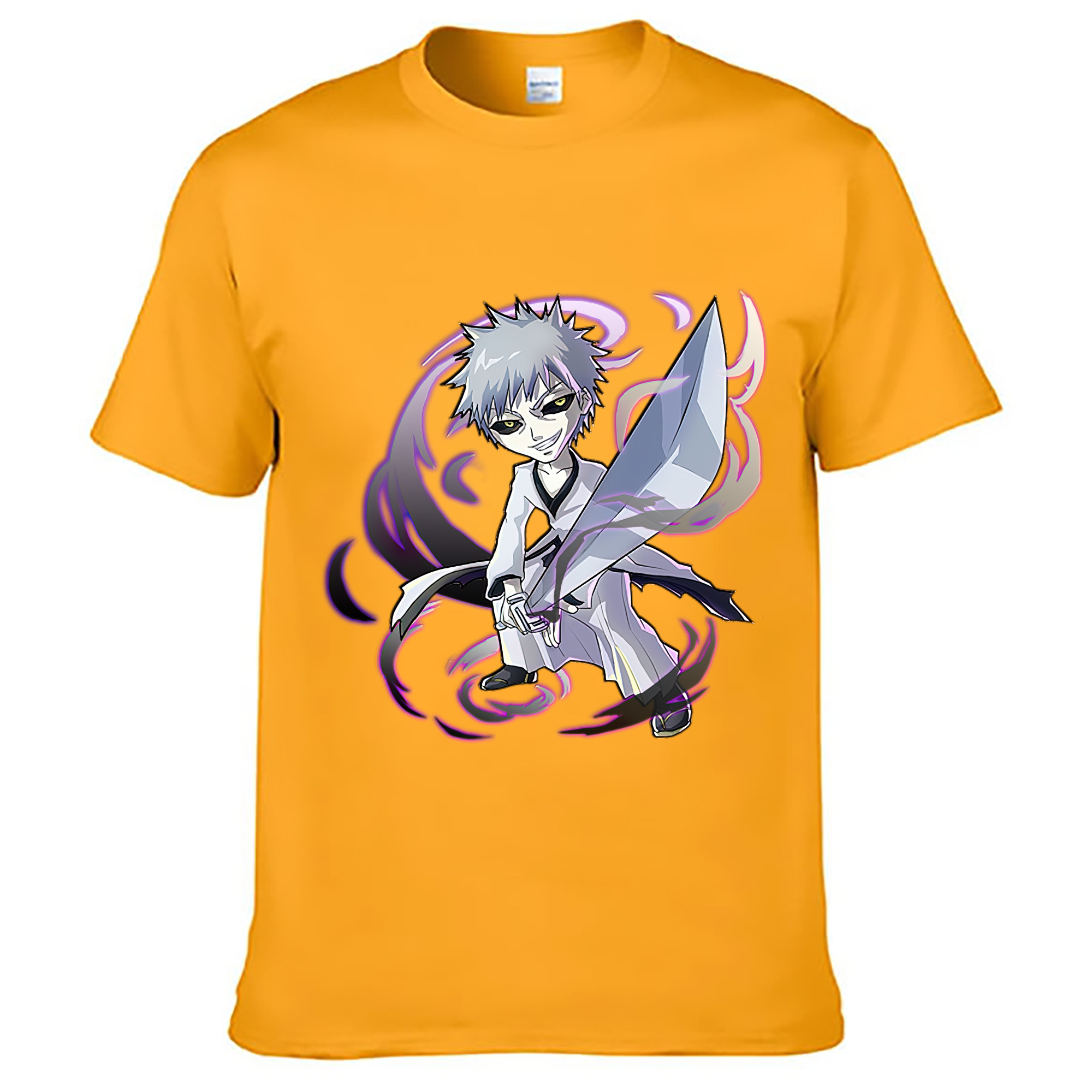 （画像用） ブリーチ 黒崎一護（くろさき いちご）BLEACH Kurosaki Ichigo 綿100％ メンズ半袖Tシャツ｜肌触りやわらか＆通気性