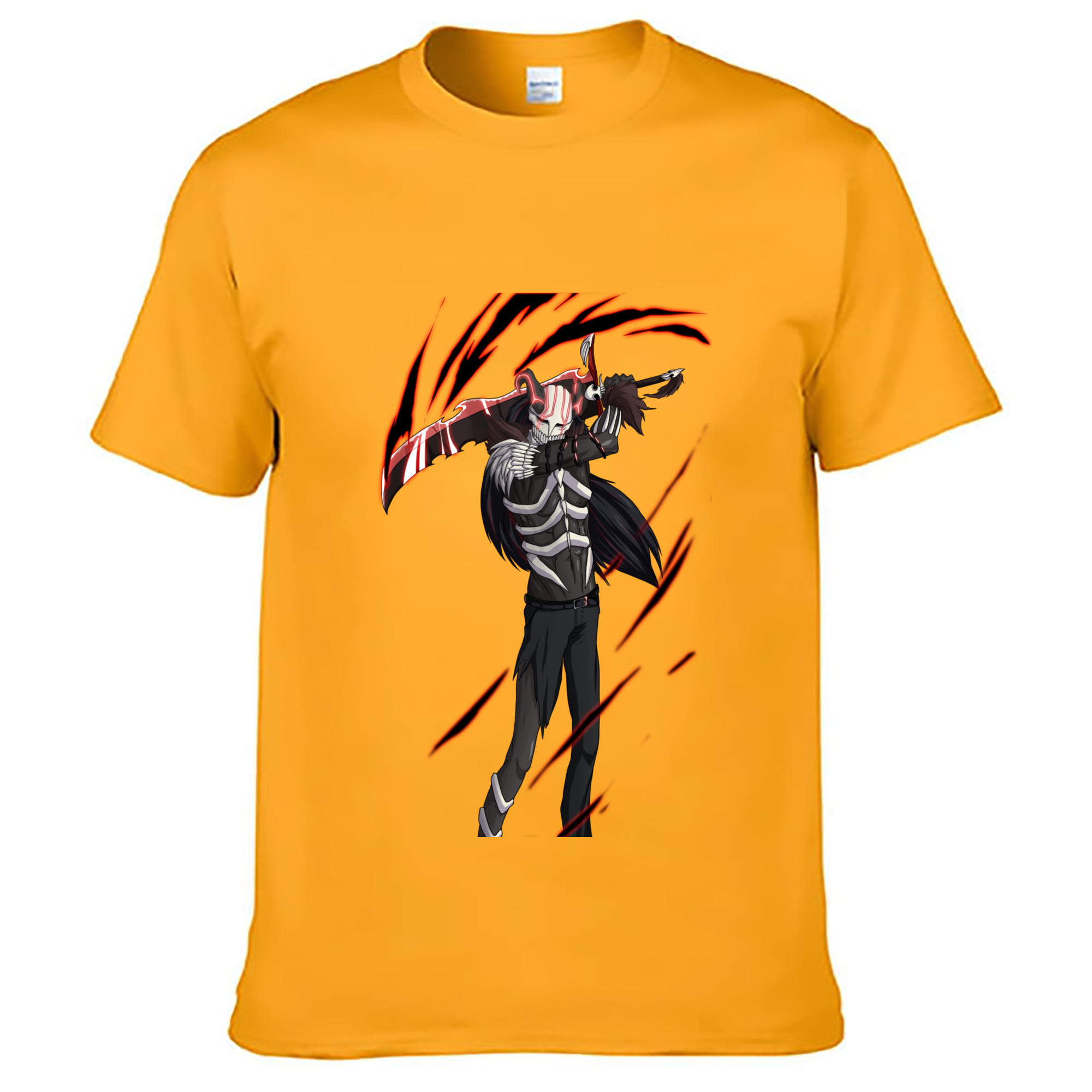 （画像用） ブリーチ 黒崎一護（くろさき いちご）BLEACH Kurosaki Ichigo 綿100％ メンズ半袖Tシャツ｜肌触りやわらか＆通気性