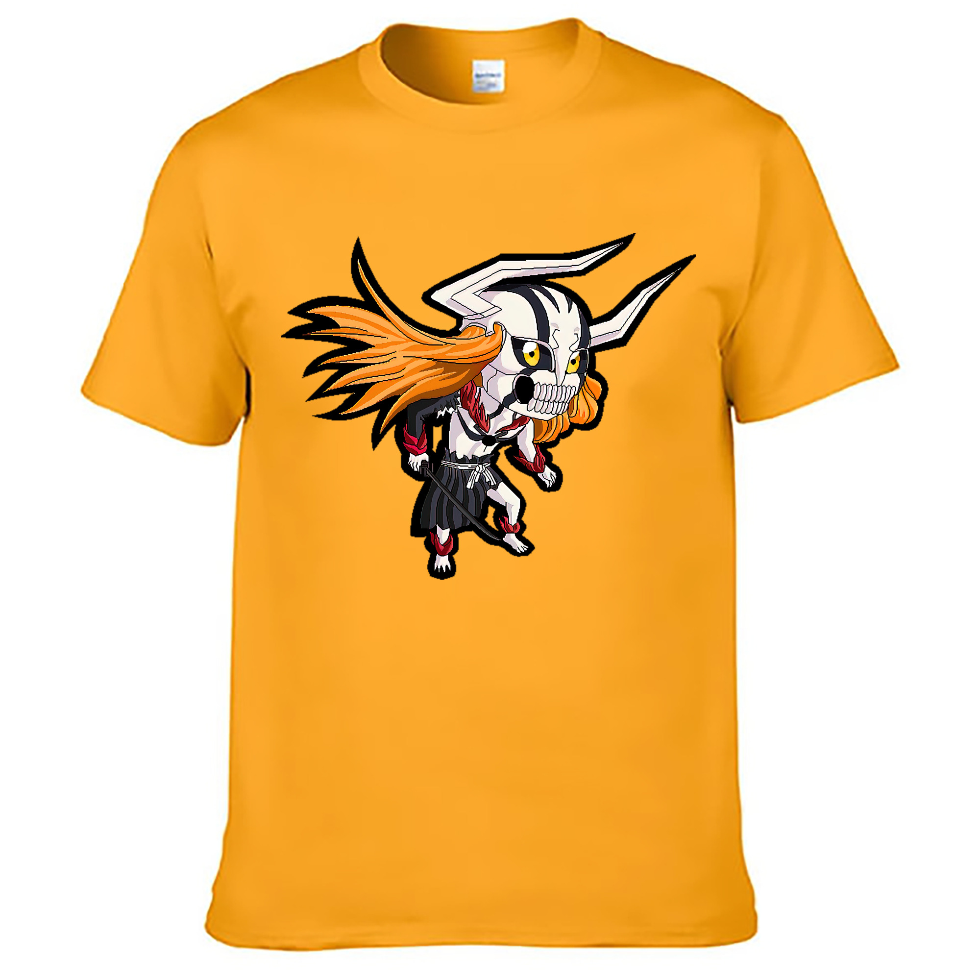 （画像用） ブリーチ 黒崎一護（くろさき いちご）BLEACH Kurosaki Ichigo 綿100％ メンズ半袖Tシャツ｜肌触りやわらか＆通気性