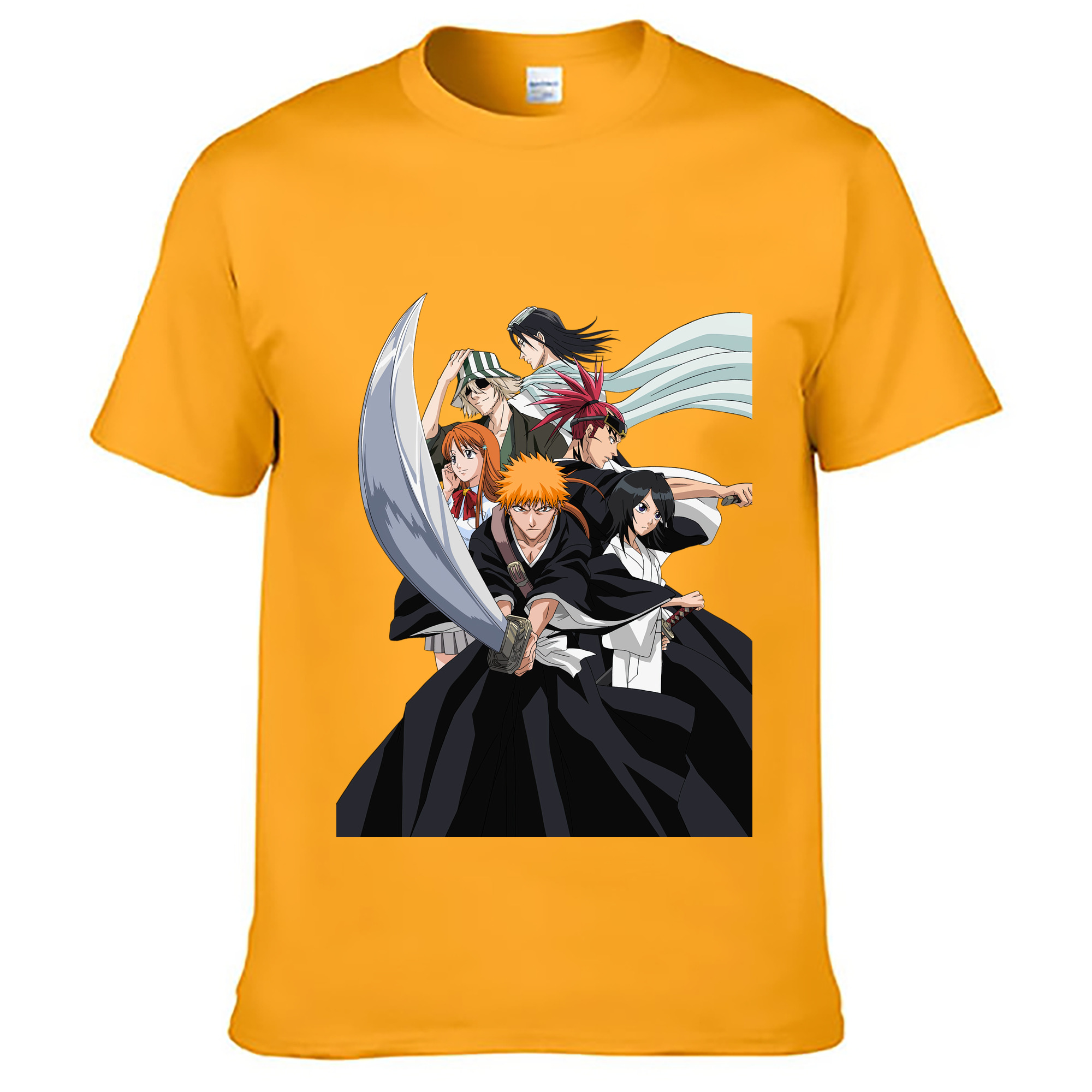 （画像用） ブリーチ 黒崎一護（くろさき いちご）BLEACH Kurosaki Ichigo 綿100％ メンズ半袖Tシャツ｜肌触りやわらか＆通気性