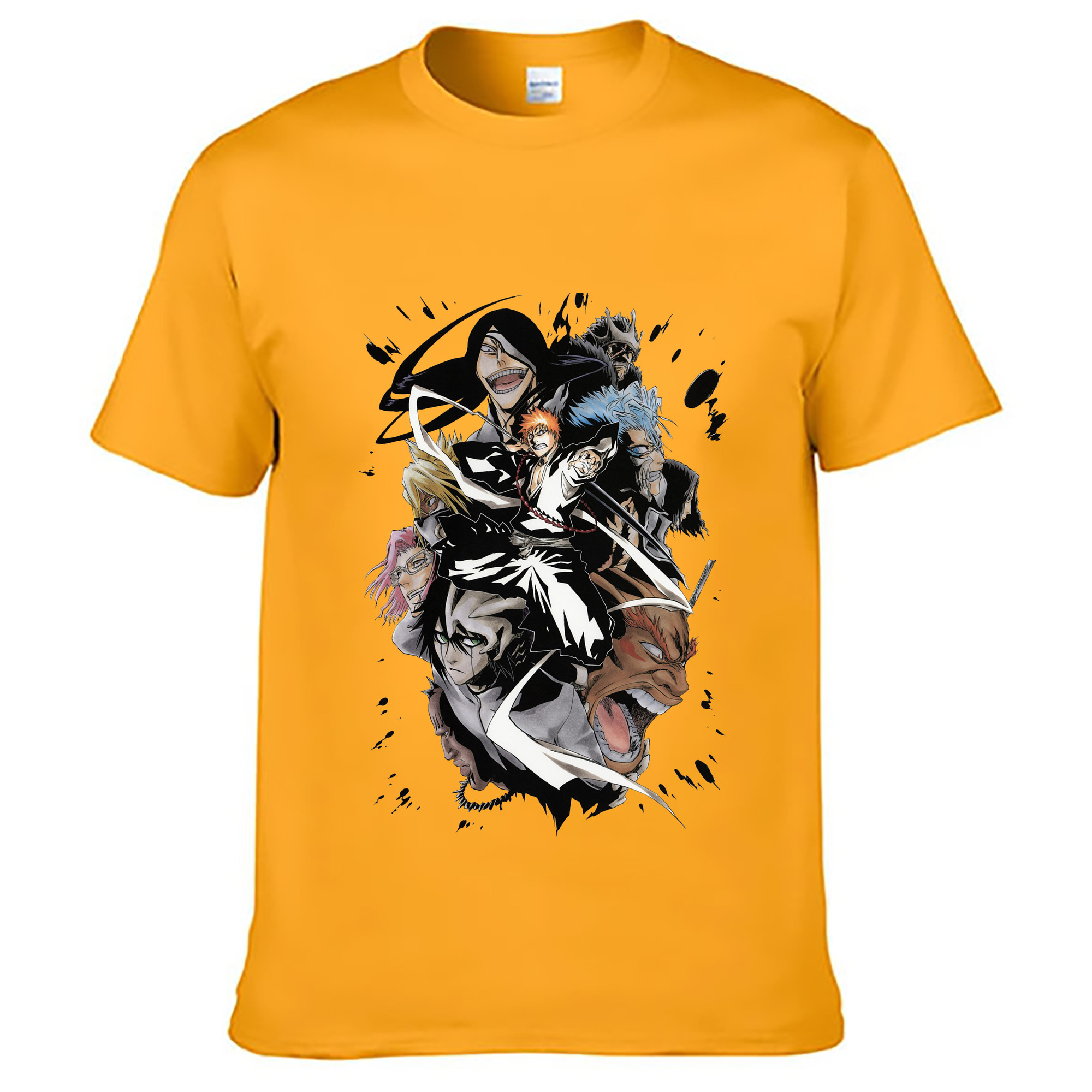 （画像用） ブリーチ 黒崎一護（くろさき いちご）BLEACH Kurosaki Ichigo 綿100％ メンズ半袖Tシャツ｜肌触りやわらか＆通気性