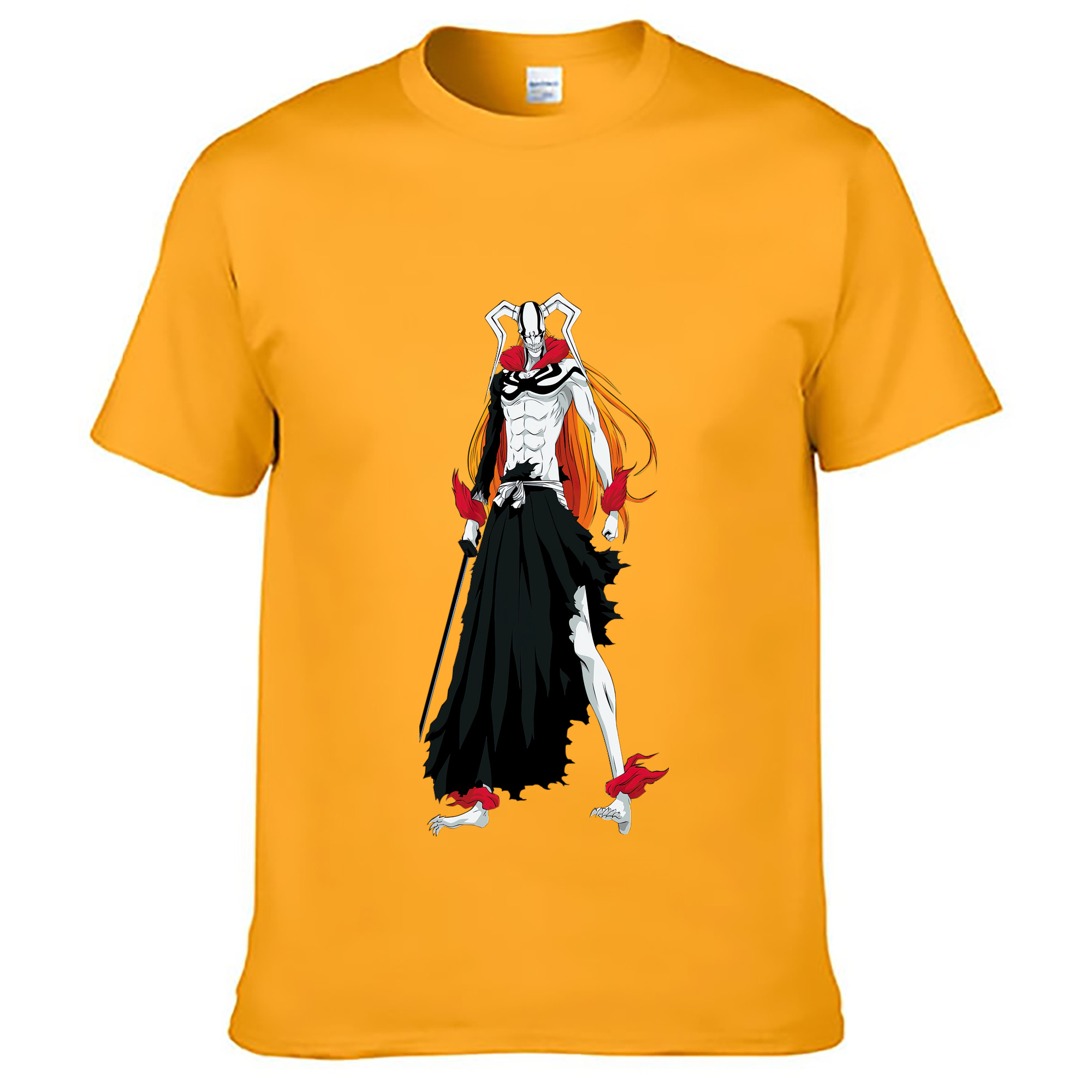 （画像用） ブリーチ 黒崎一護（くろさき いちご）BLEACH Kurosaki Ichigo 綿100％ メンズ半袖Tシャツ｜肌触りやわらか＆通気性
