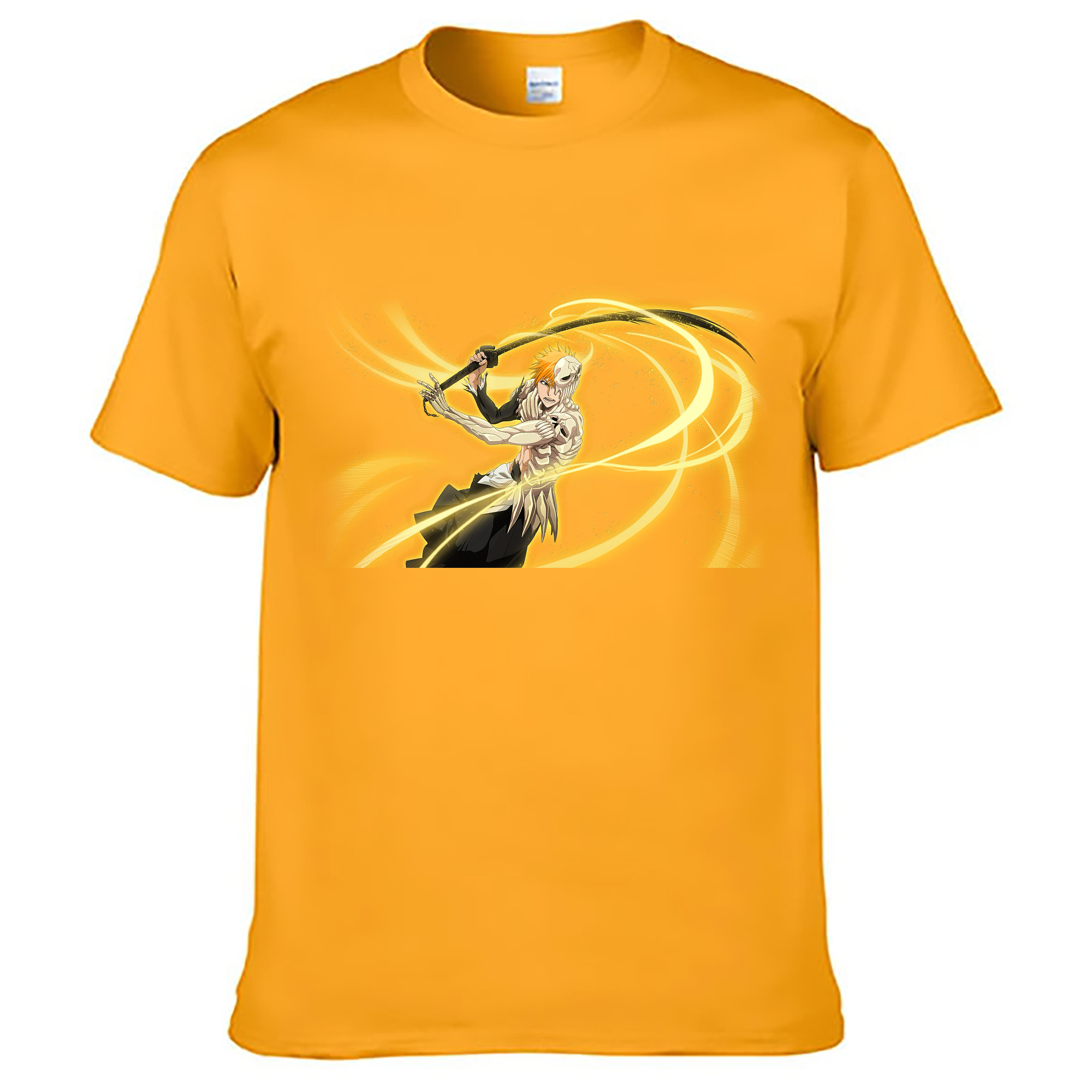 （画像用） ブリーチ 黒崎一護（くろさき いちご）BLEACH Kurosaki Ichigo 綿100％ メンズ半袖Tシャツ｜肌触りやわらか＆通気性