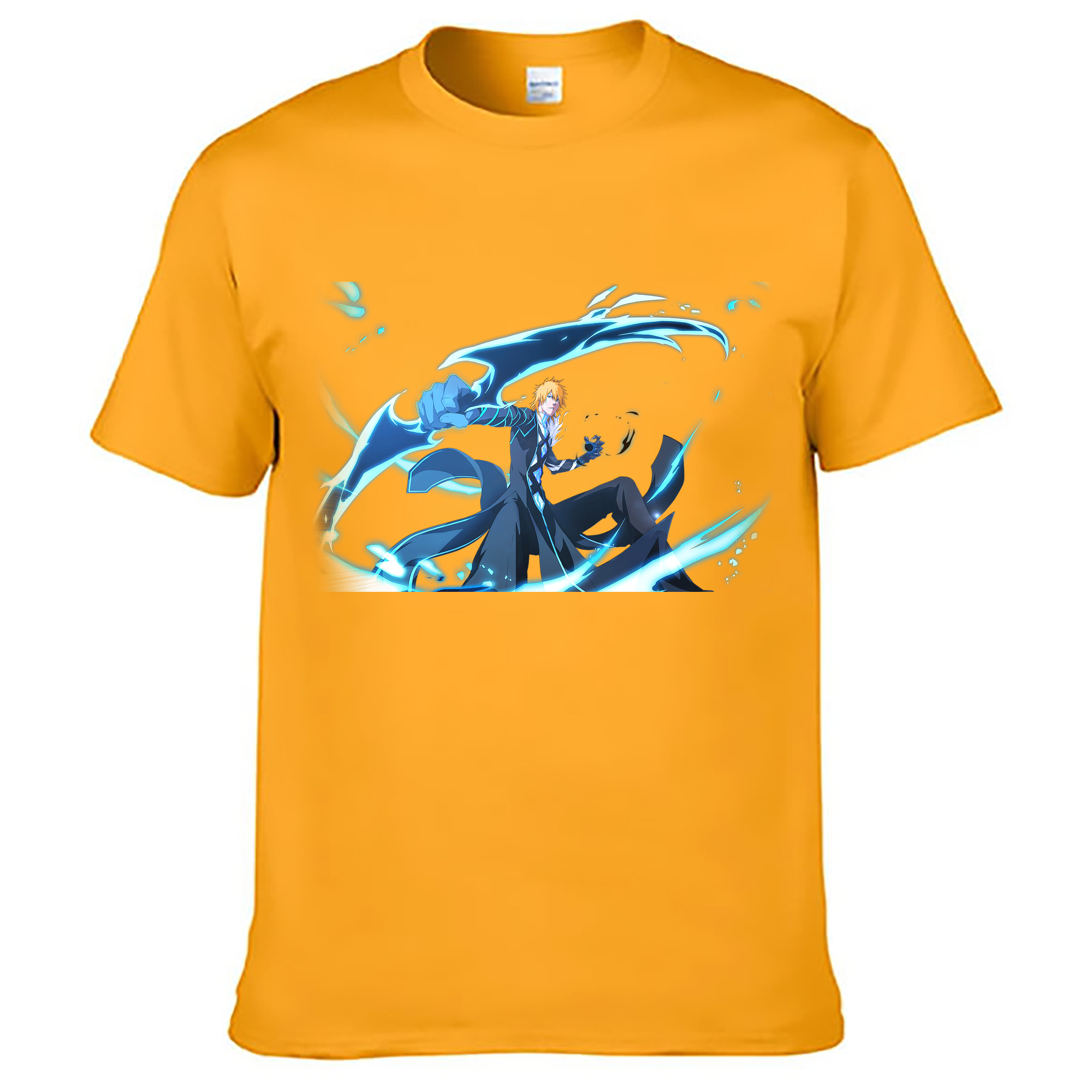 （画像用） ブリーチ 黒崎一護（くろさき いちご）BLEACH Kurosaki Ichigo 綿100％ メンズ半袖Tシャツ｜肌触りやわらか＆通気性