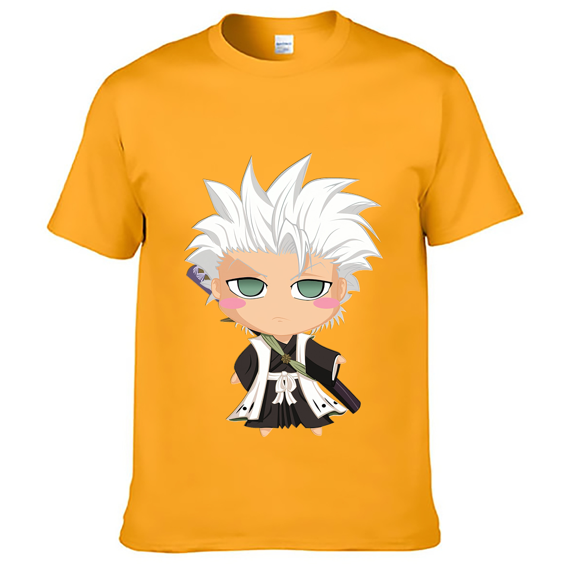 （画像用） ブリーチ 日番谷冬獅郎（ひつがや とうしろう） BLEACH Hitsugaya Toushirou 綿100％ メンズ半袖Tシャツ｜肌触りやわらか＆通気性
