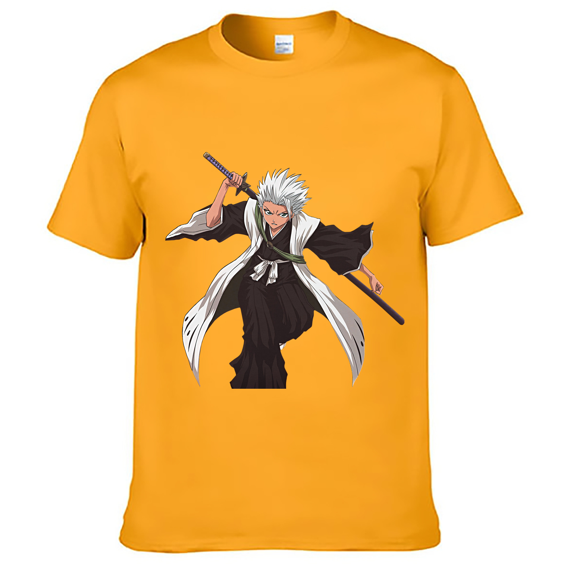 （画像用） ブリーチ 日番谷冬獅郎（ひつがや とうしろう） BLEACH Hitsugaya Toushirou 綿100％ メンズ半袖Tシャツ｜肌触りやわらか＆通気性