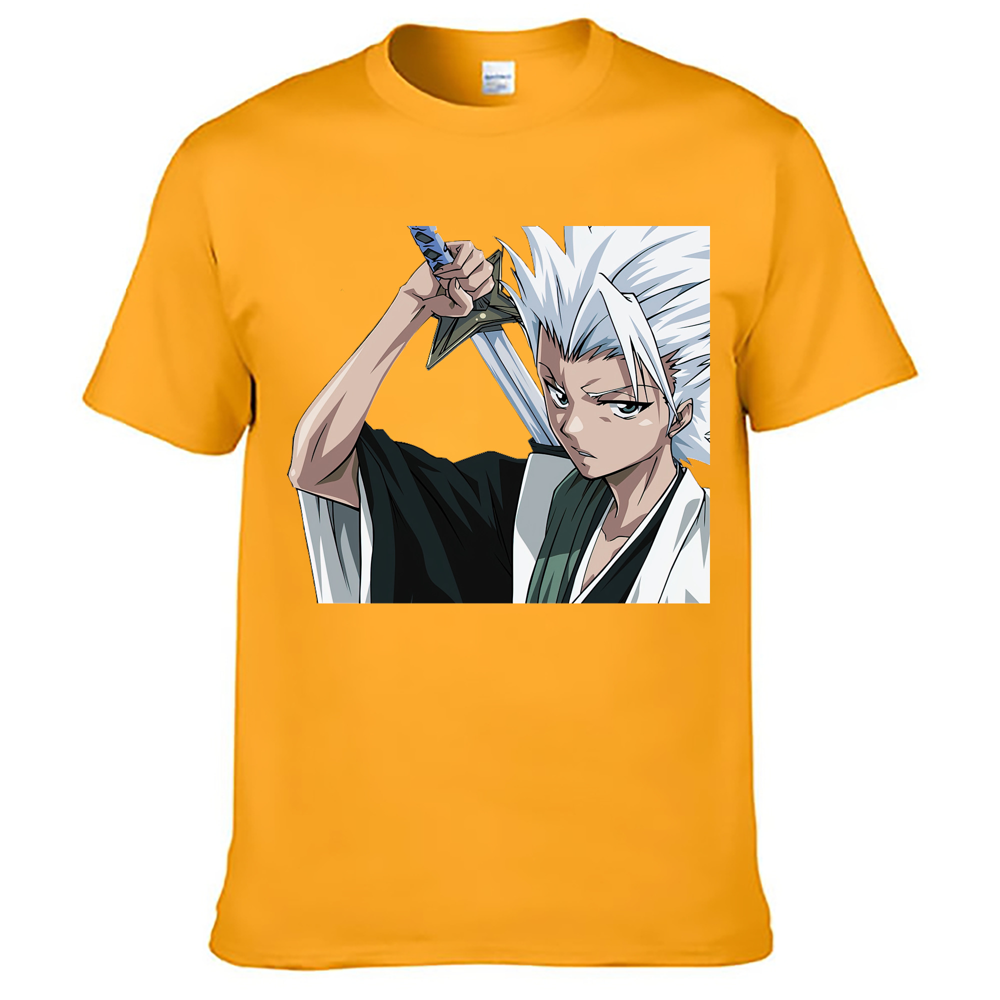 （画像用） ブリーチ 日番谷冬獅郎（ひつがや とうしろう） BLEACH Hitsugaya Toushirou 綿100％ メンズ半袖Tシャツ｜肌触りやわらか＆通気性