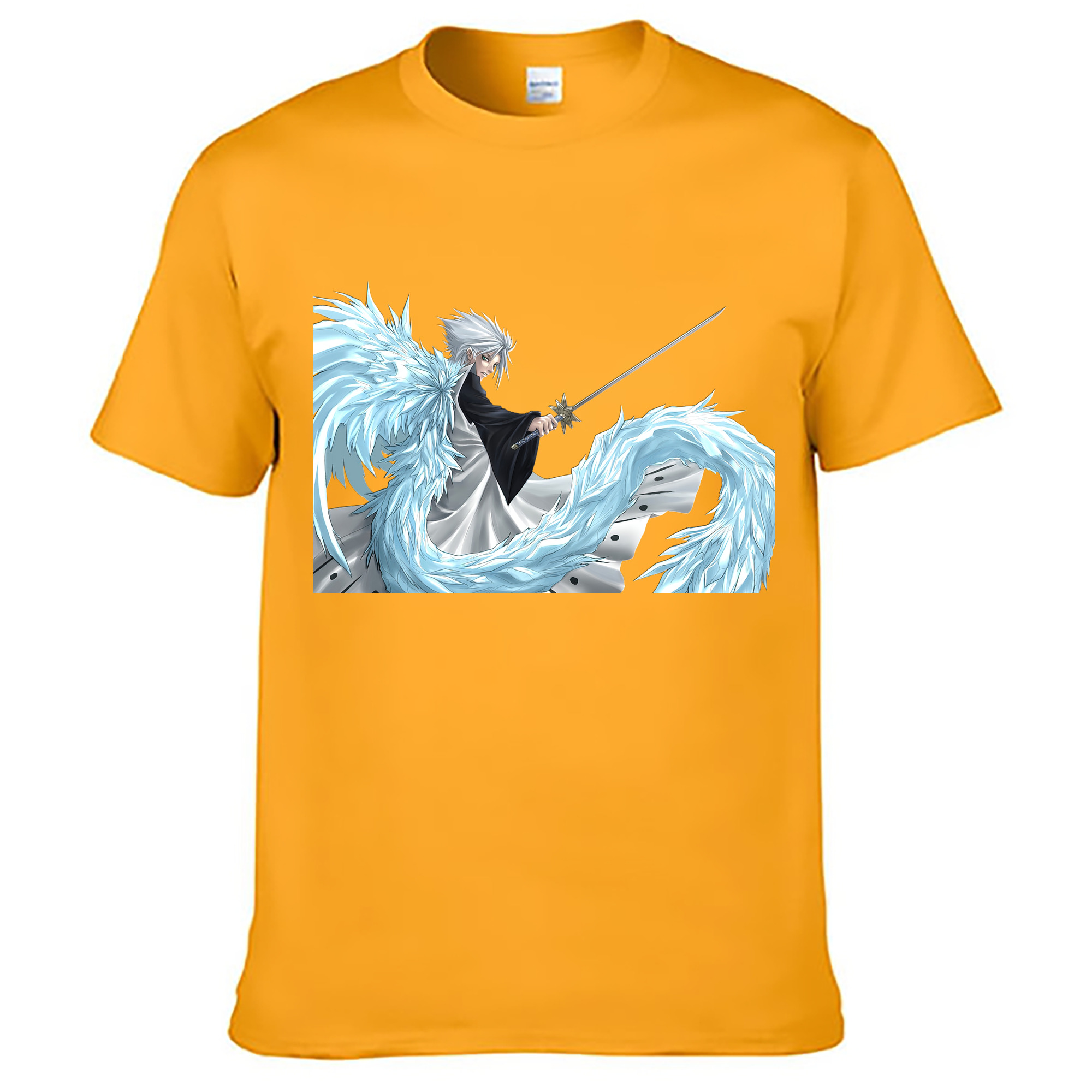 （画像用） ブリーチ 日番谷冬獅郎（ひつがや とうしろう） BLEACH Hitsugaya Toushirou 綿100％ メンズ半袖Tシャツ｜肌触りやわらか＆通気性