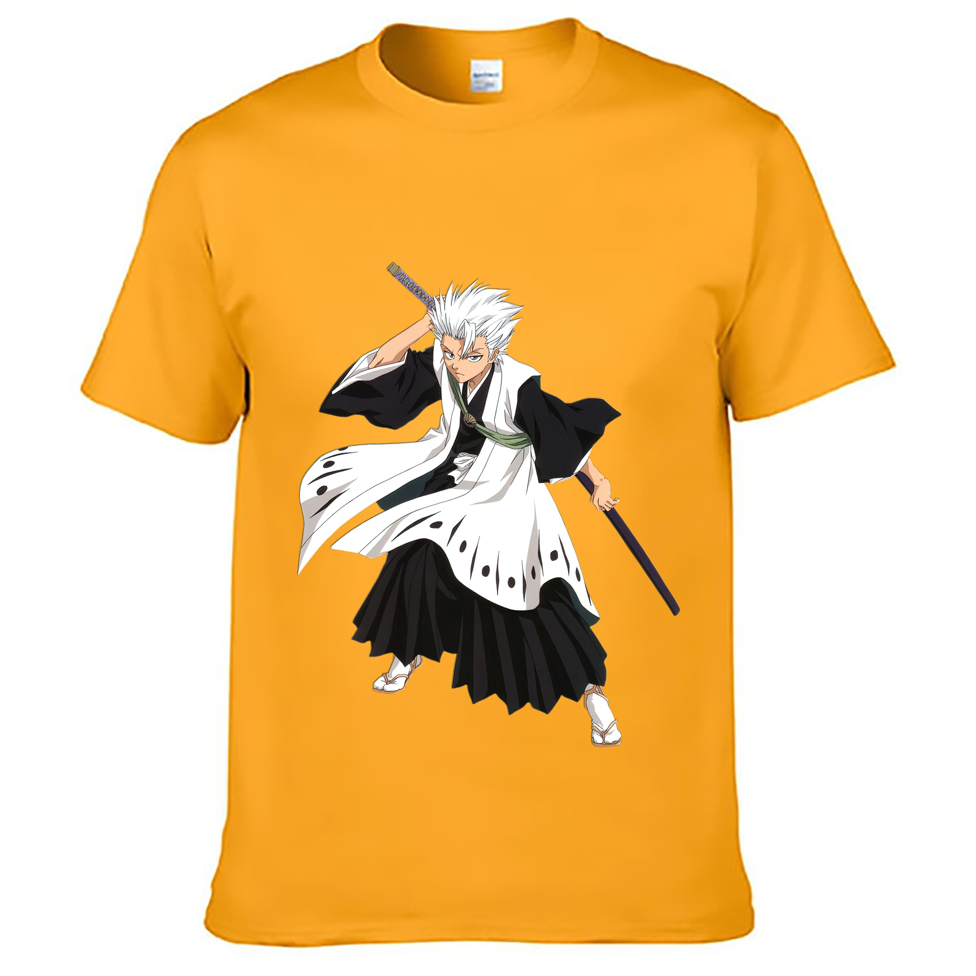 （画像用） ブリーチ 日番谷冬獅郎（ひつがや とうしろう） BLEACH Hitsugaya Toushirou 綿100％ メンズ半袖Tシャツ｜肌触りやわらか＆通気性
