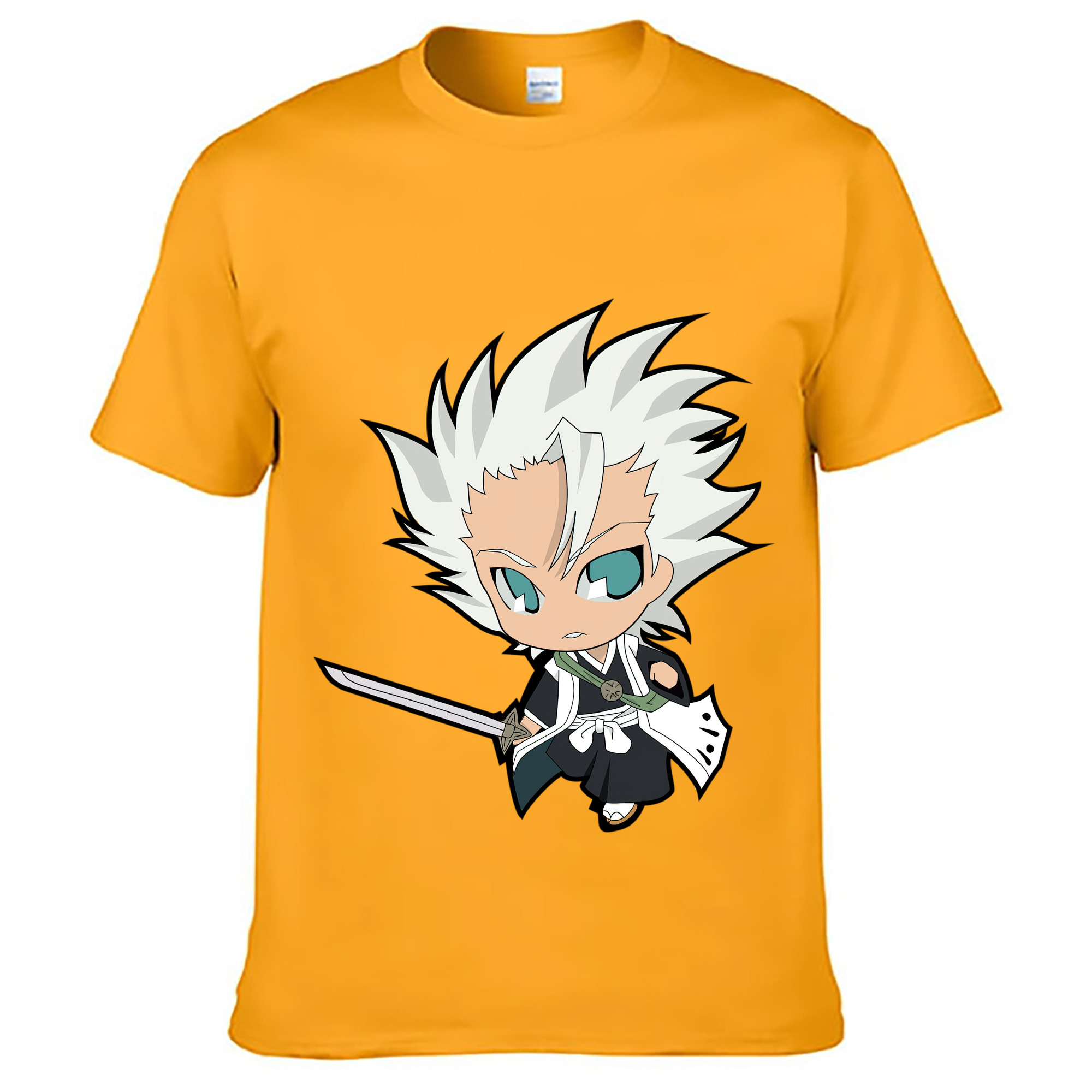 （画像用） ブリーチ 日番谷冬獅郎（ひつがや とうしろう） BLEACH Hitsugaya Toushirou 綿100％ メンズ半袖Tシャツ｜肌触りやわらか＆通気性
