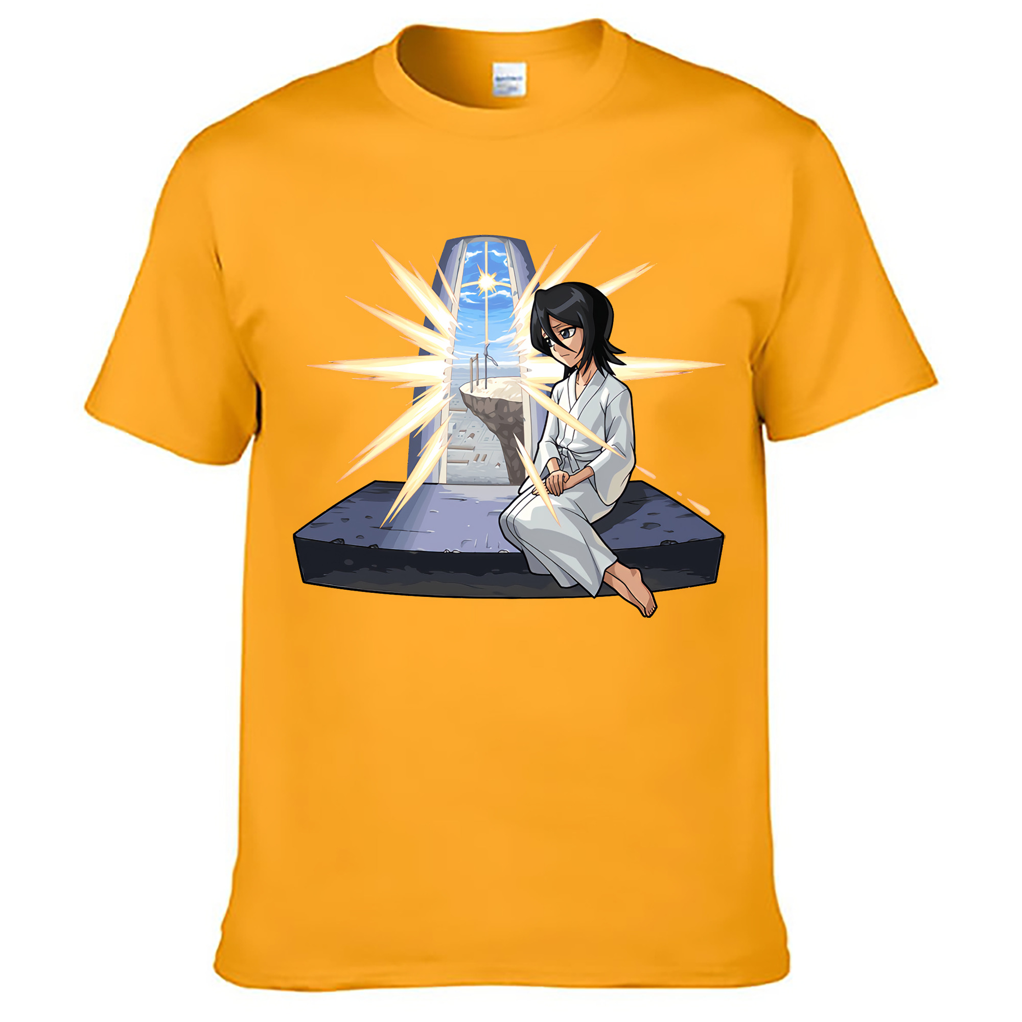 （画像用） ブリーチ 朽木ルキア BLEACH Kuchiki Rukia 綿100％ メンズ半袖Tシャツ｜肌触りやわらか＆通気性