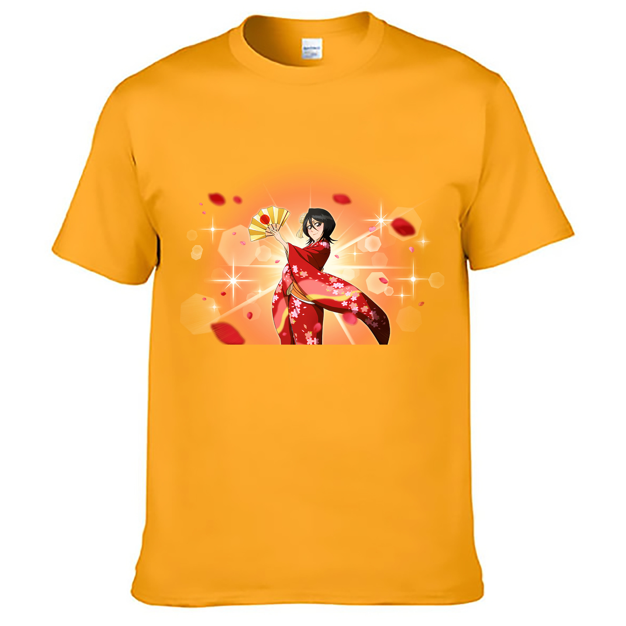 （画像用） ブリーチ 朽木ルキア BLEACH Kuchiki Rukia 綿100％ メンズ半袖Tシャツ｜肌触りやわらか＆通気性