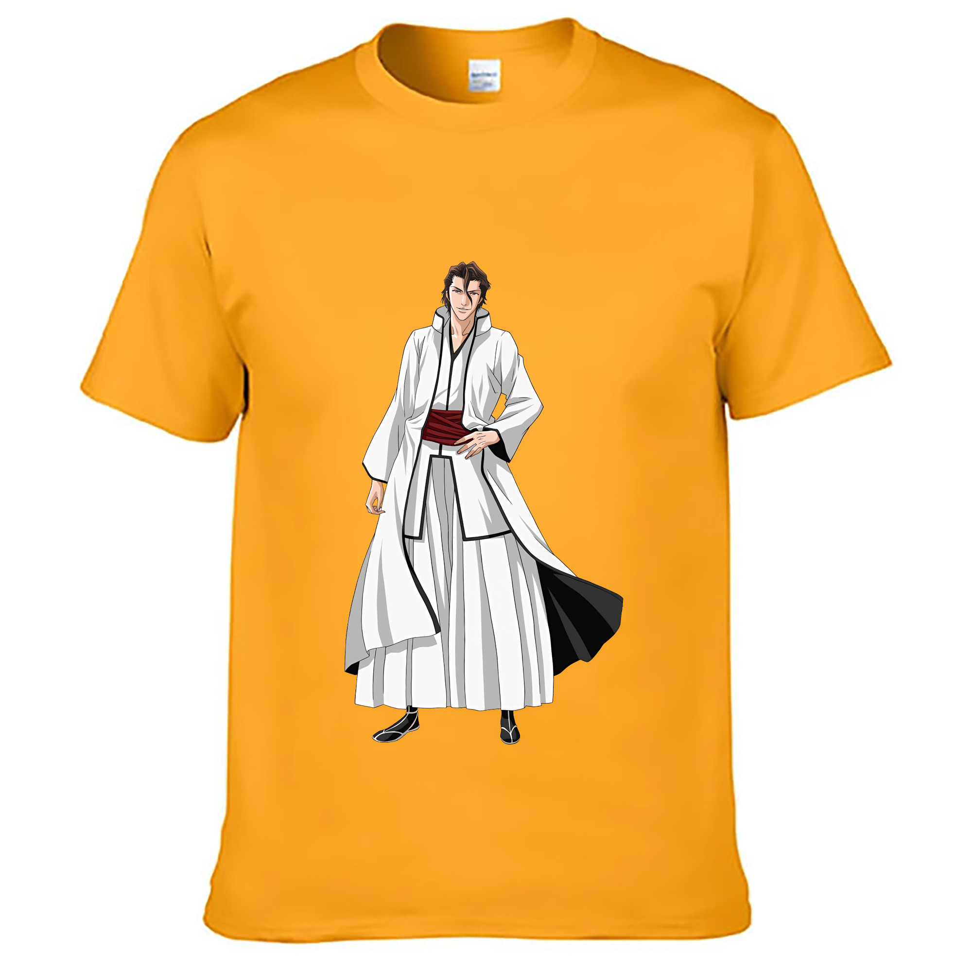 （画像用） ブリーチ 藍染 惣右介（あいぜん そうすけ） BLEACH Aizen Sousuke 綿100％ メンズ半袖Tシャツ｜肌触りやわらか＆通気性