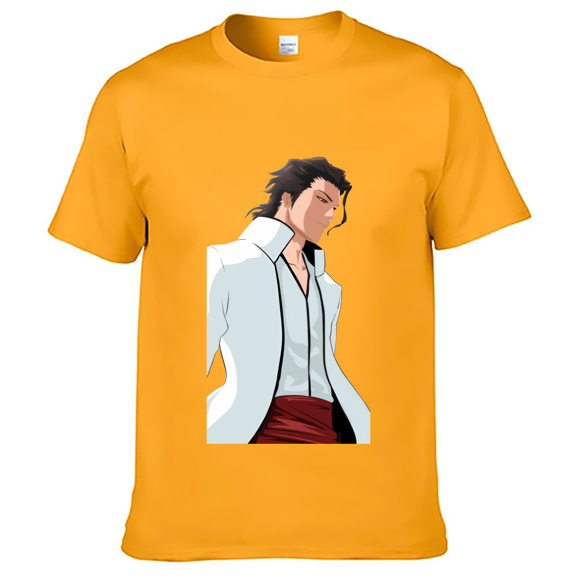 （画像用） ブリーチ 藍染 惣右介（あいぜん そうすけ） BLEACH Aizen Sousuke 綿100％ メンズ半袖Tシャツ｜肌触りやわらか＆通気性