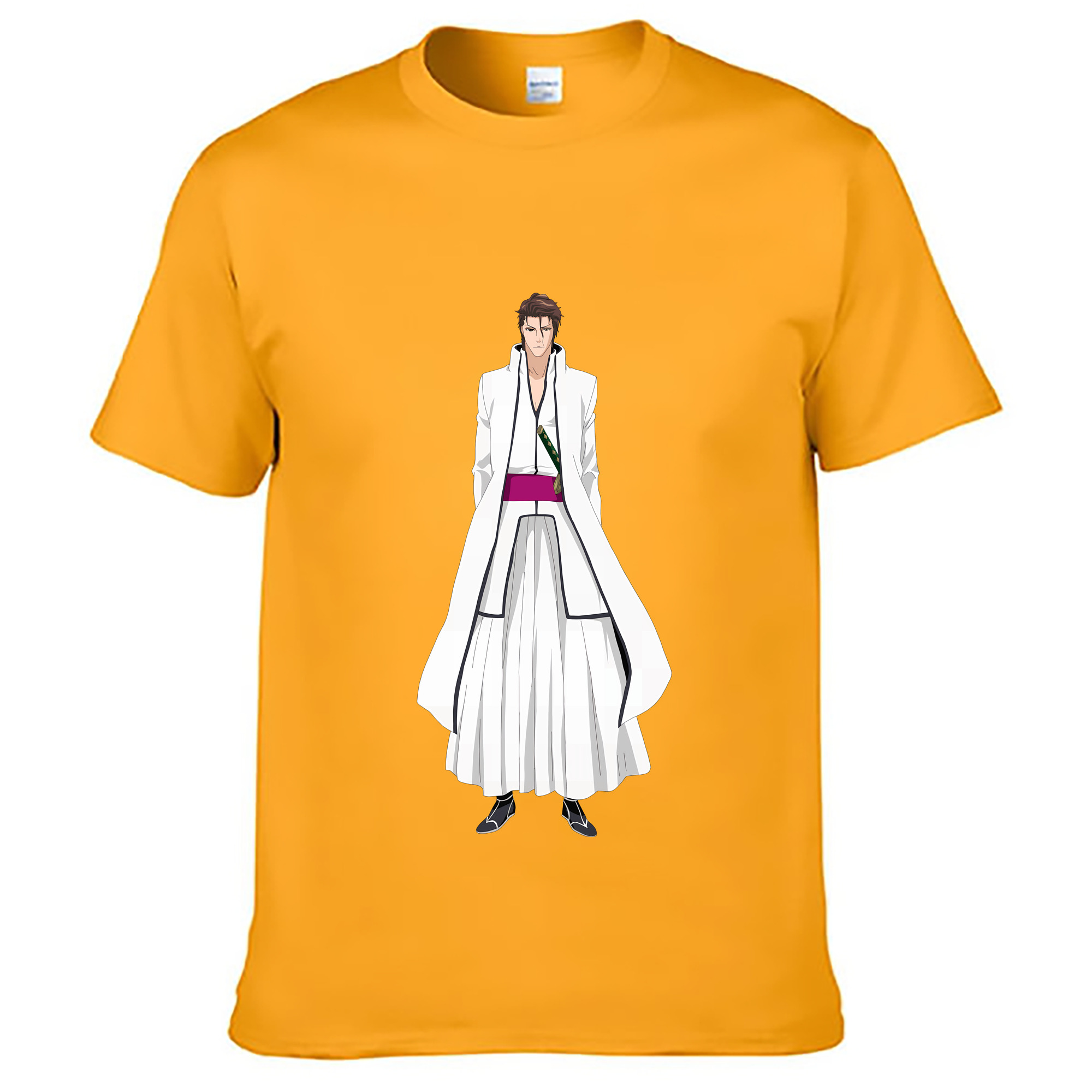 （画像用） ブリーチ 藍染 惣右介（あいぜん そうすけ） BLEACH Aizen Sousuke 綿100％ メンズ半袖Tシャツ｜肌触りやわらか＆通気性