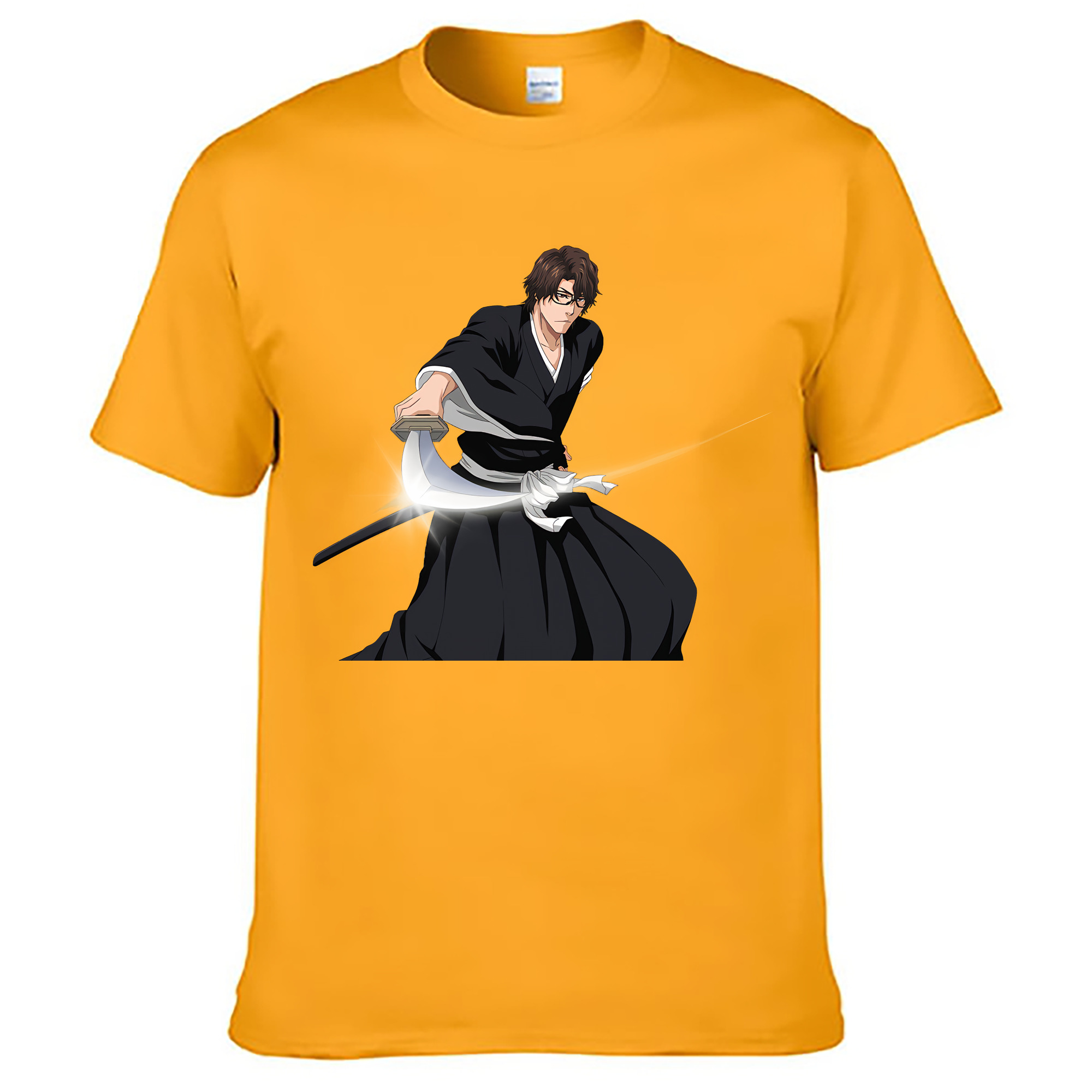 （画像用） ブリーチ 藍染 惣右介（あいぜん そうすけ） BLEACH Aizen Sousuke 綿100％ メンズ半袖Tシャツ｜肌触りやわらか＆通気性