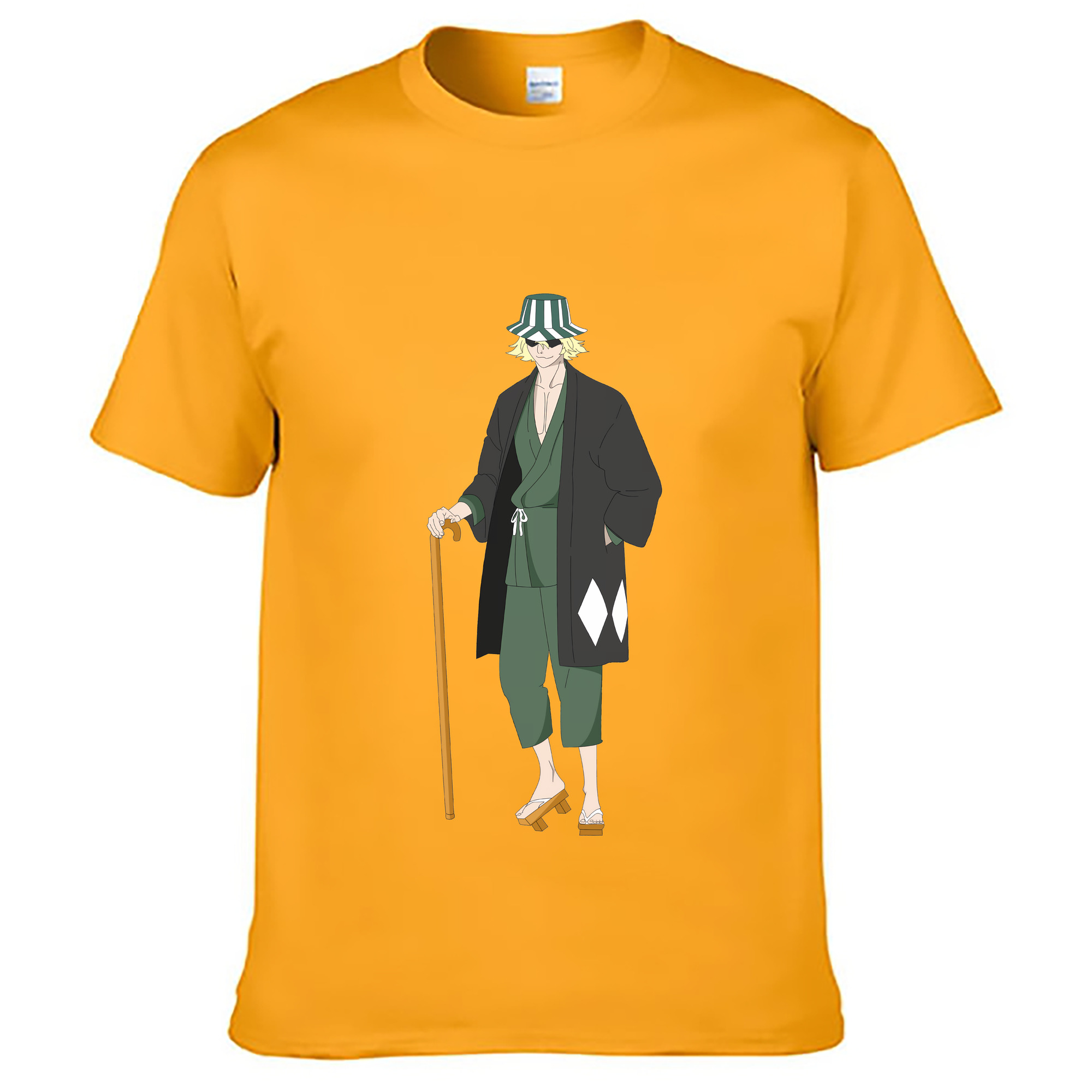 （画像用） "ブリーチ 浦原 喜助（うらはら きすけ） BLEACH Urahara Kisuke " 綿100％ メンズ半袖Tシャツ｜肌触りやわらか＆通気性