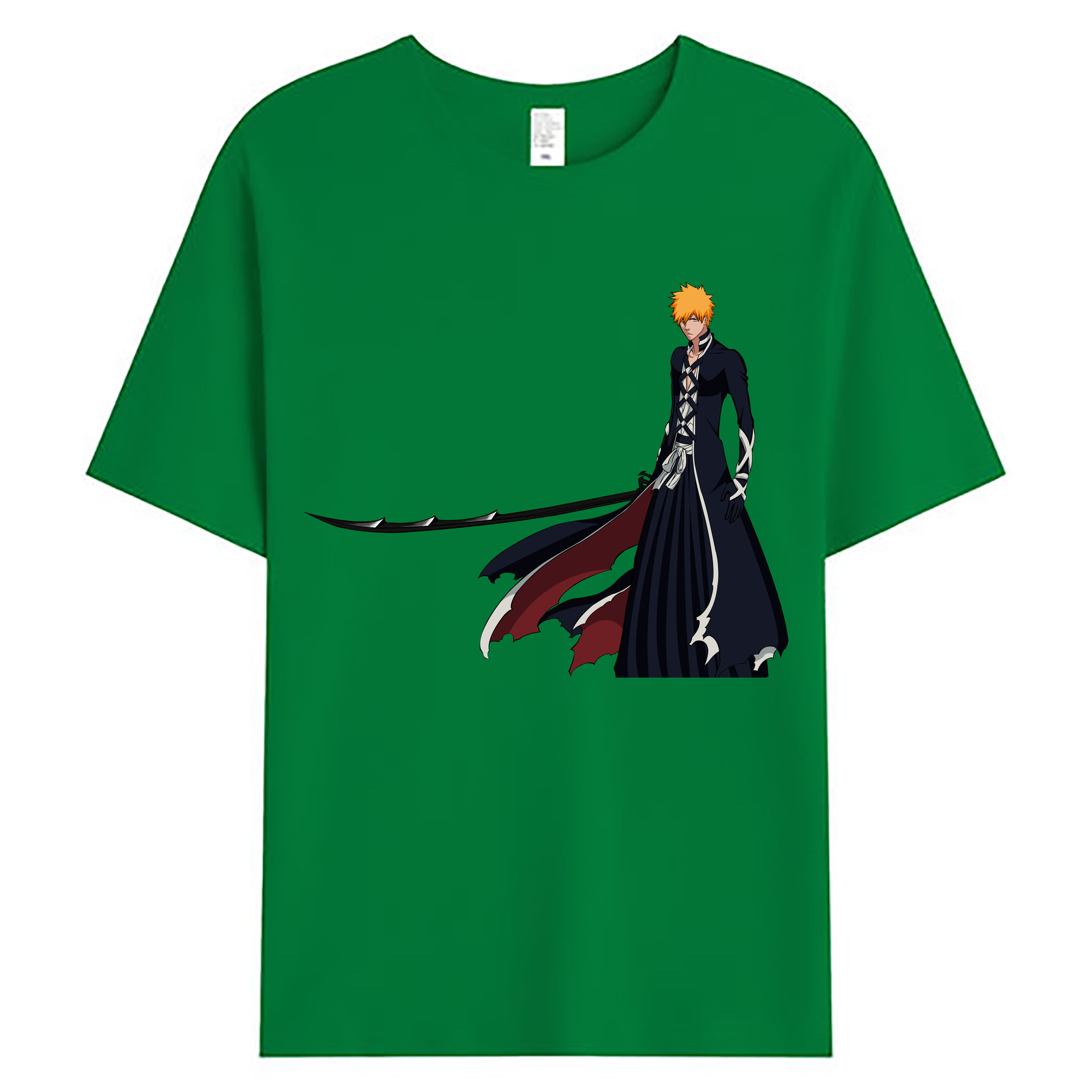 （画像用） ブリーチ 黒崎一護（くろさき いちご）BLEACH Kurosaki Ichigo 綿100％ メンズ半袖Tシャツ｜肌触りやわらか＆通気性