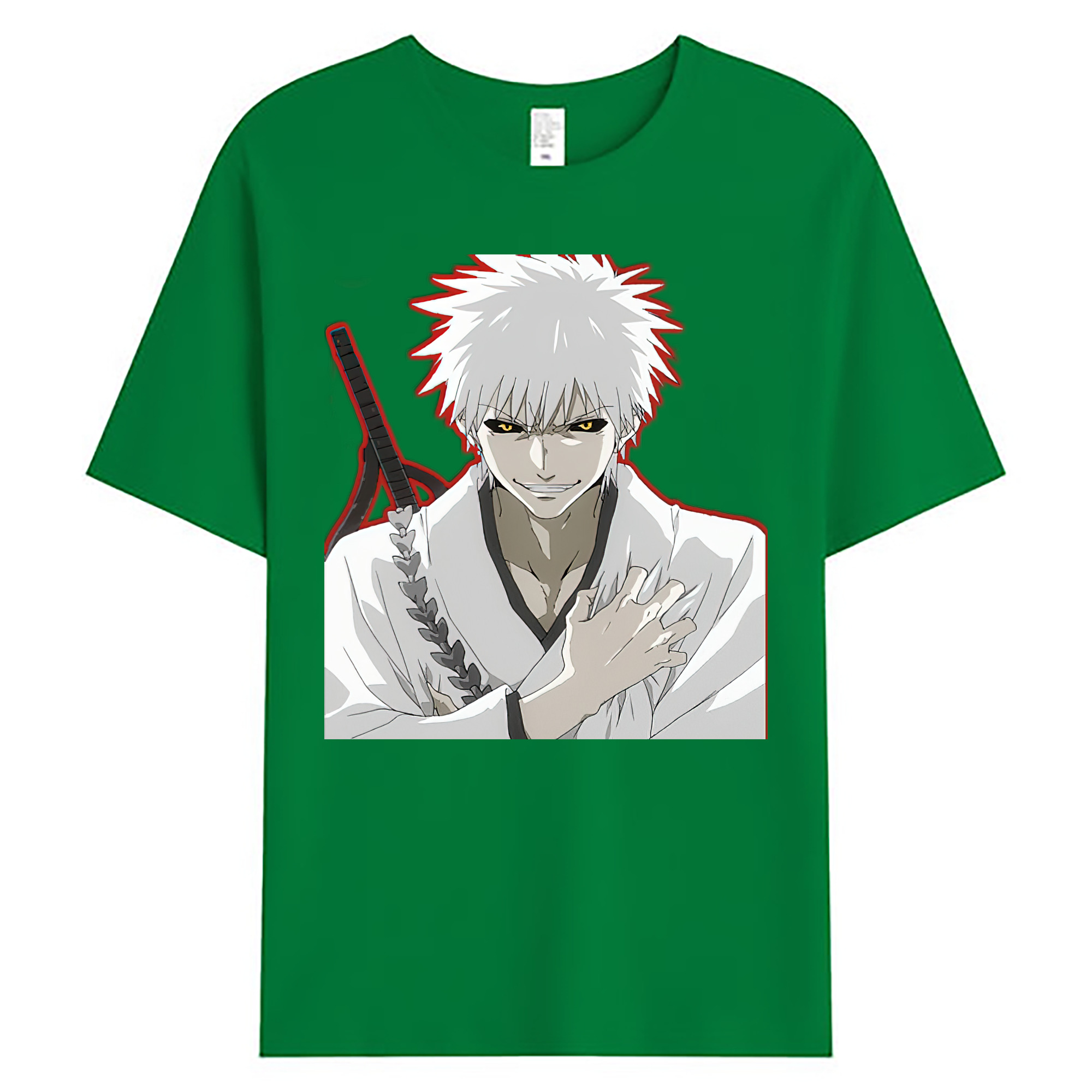 （画像用） ブリーチ 黒崎一護（くろさき いちご）BLEACH Kurosaki Ichigo 綿100％ メンズ半袖Tシャツ｜肌触りやわらか＆通気性