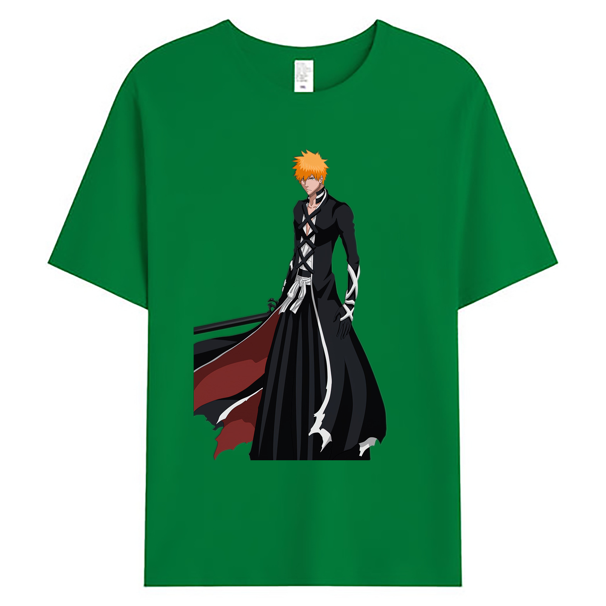 （画像用） ブリーチ 黒崎一護（くろさき いちご）BLEACH Kurosaki Ichigo 綿100％ メンズ半袖Tシャツ｜肌触りやわらか＆通気性