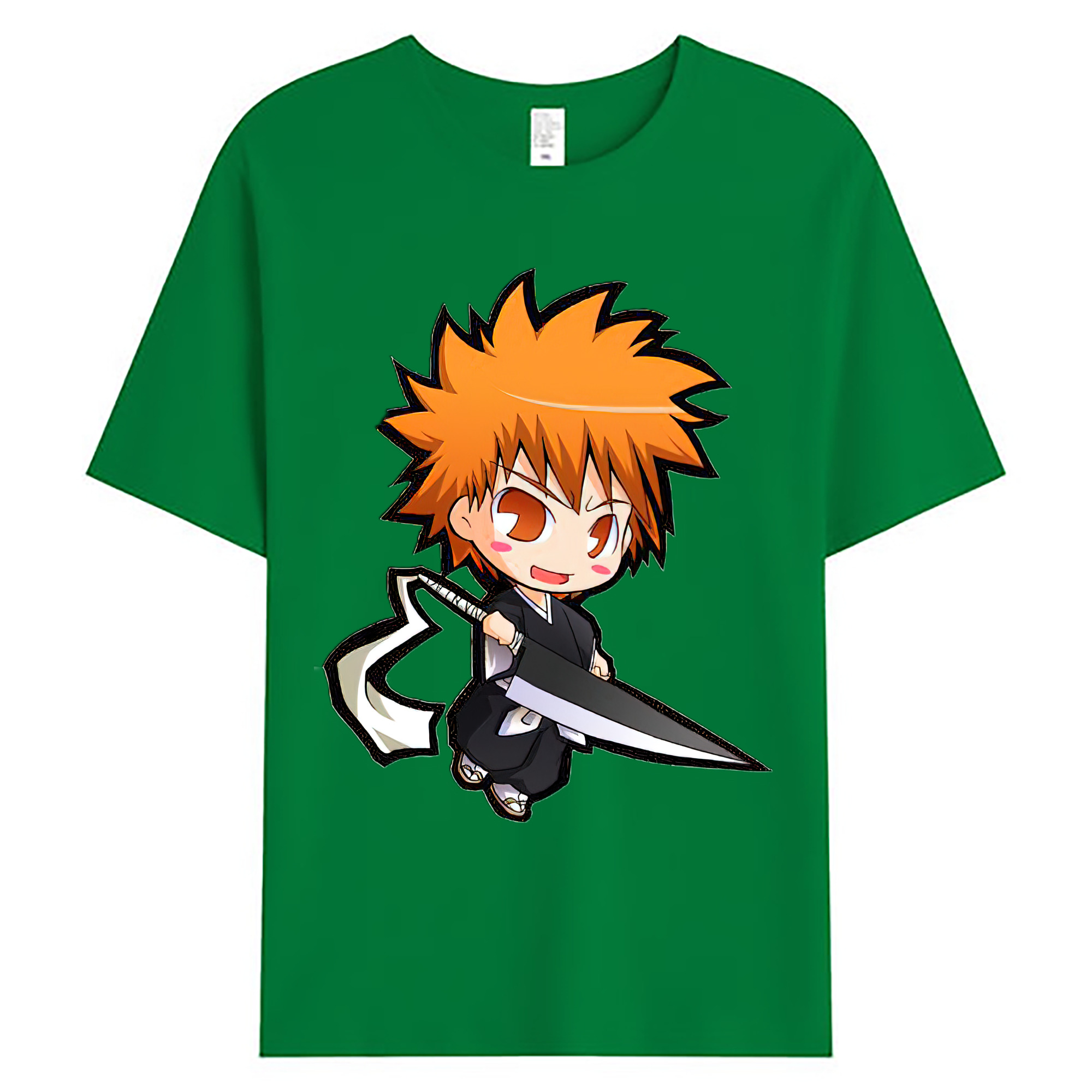 （画像用） ブリーチ 黒崎一護（くろさき いちご）BLEACH Kurosaki Ichigo 綿100％ メンズ半袖Tシャツ｜肌触りやわらか＆通気性