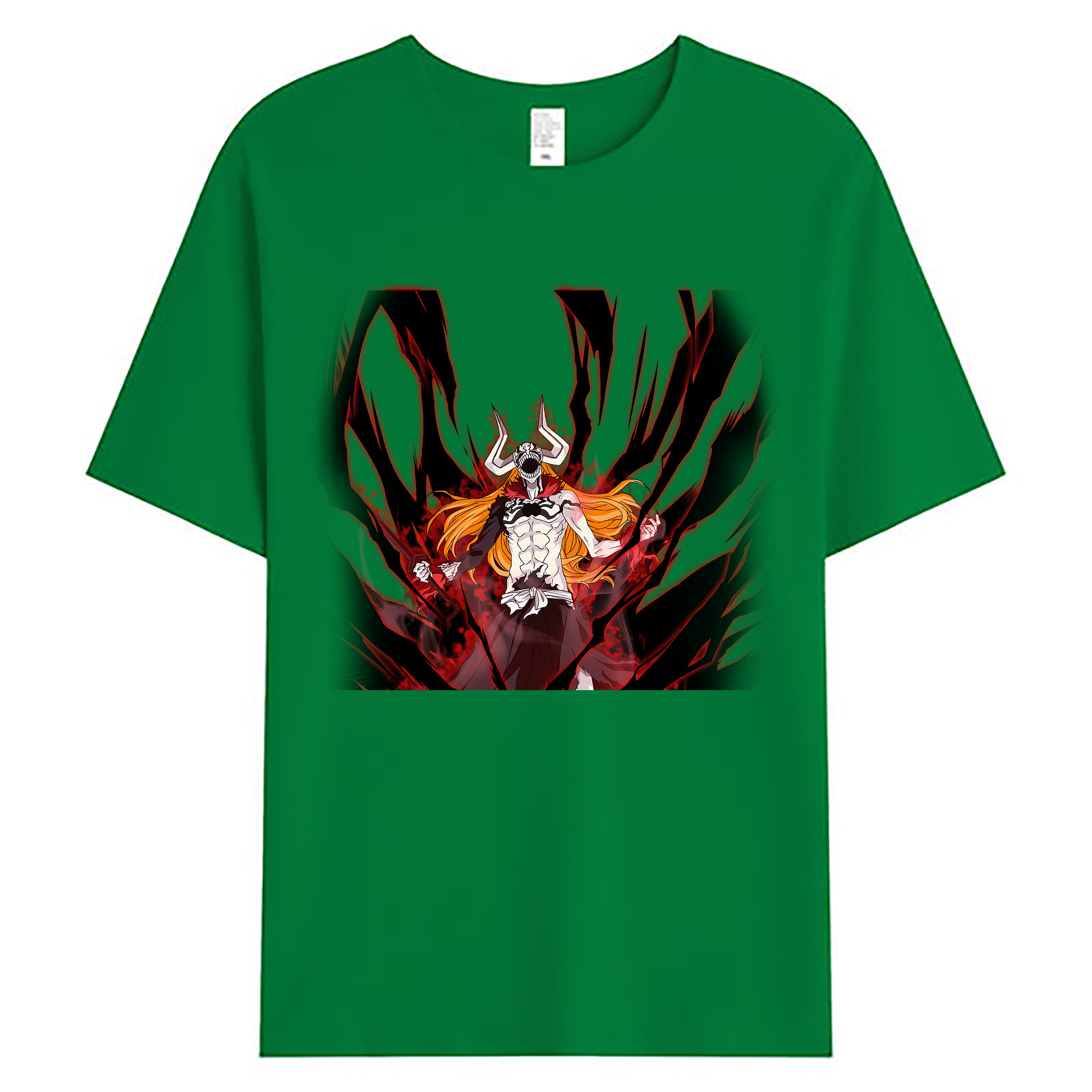 （画像用） ブリーチ 黒崎一護（くろさき いちご）BLEACH Kurosaki Ichigo 綿100％ メンズ半袖Tシャツ｜肌触りやわらか＆通気性