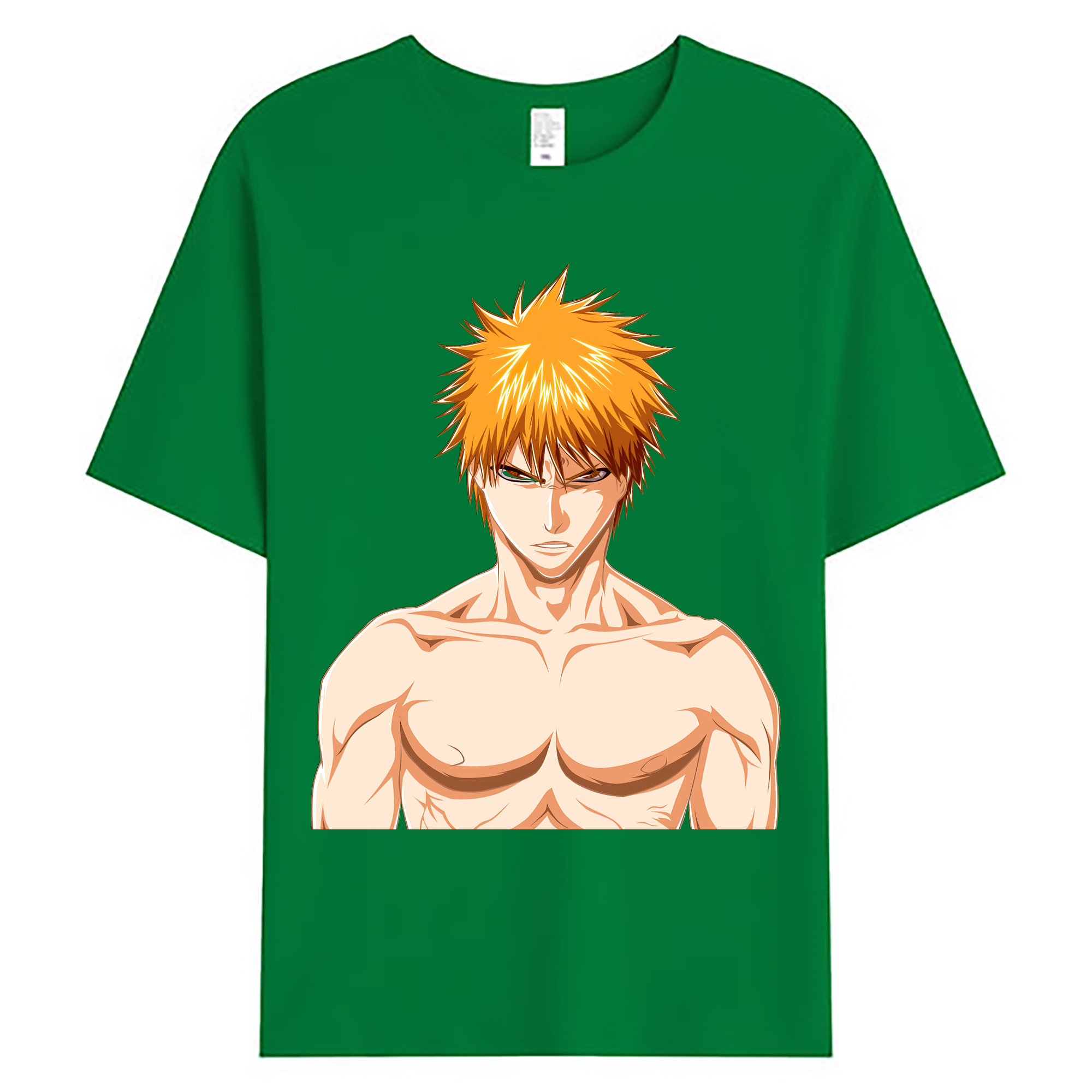 （画像用） ブリーチ 黒崎一護（くろさき いちご）BLEACH Kurosaki Ichigo 綿100％ メンズ半袖Tシャツ｜肌触りやわらか＆通気性