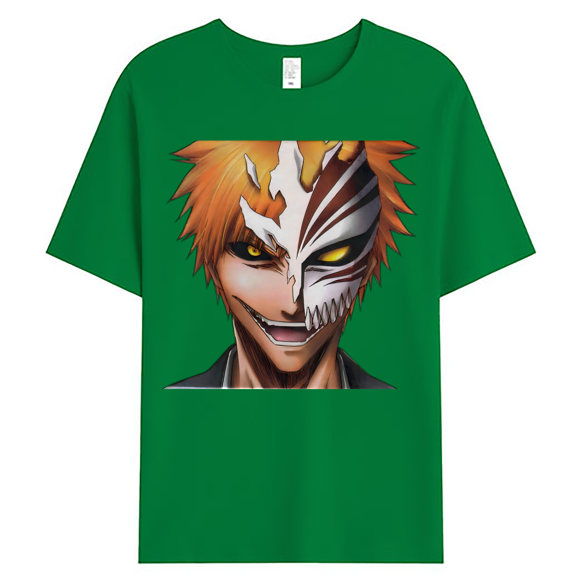 （画像用） ブリーチ 黒崎一護（くろさき いちご）BLEACH Kurosaki Ichigo 綿100％ メンズ半袖Tシャツ｜肌触りやわらか＆通気性
