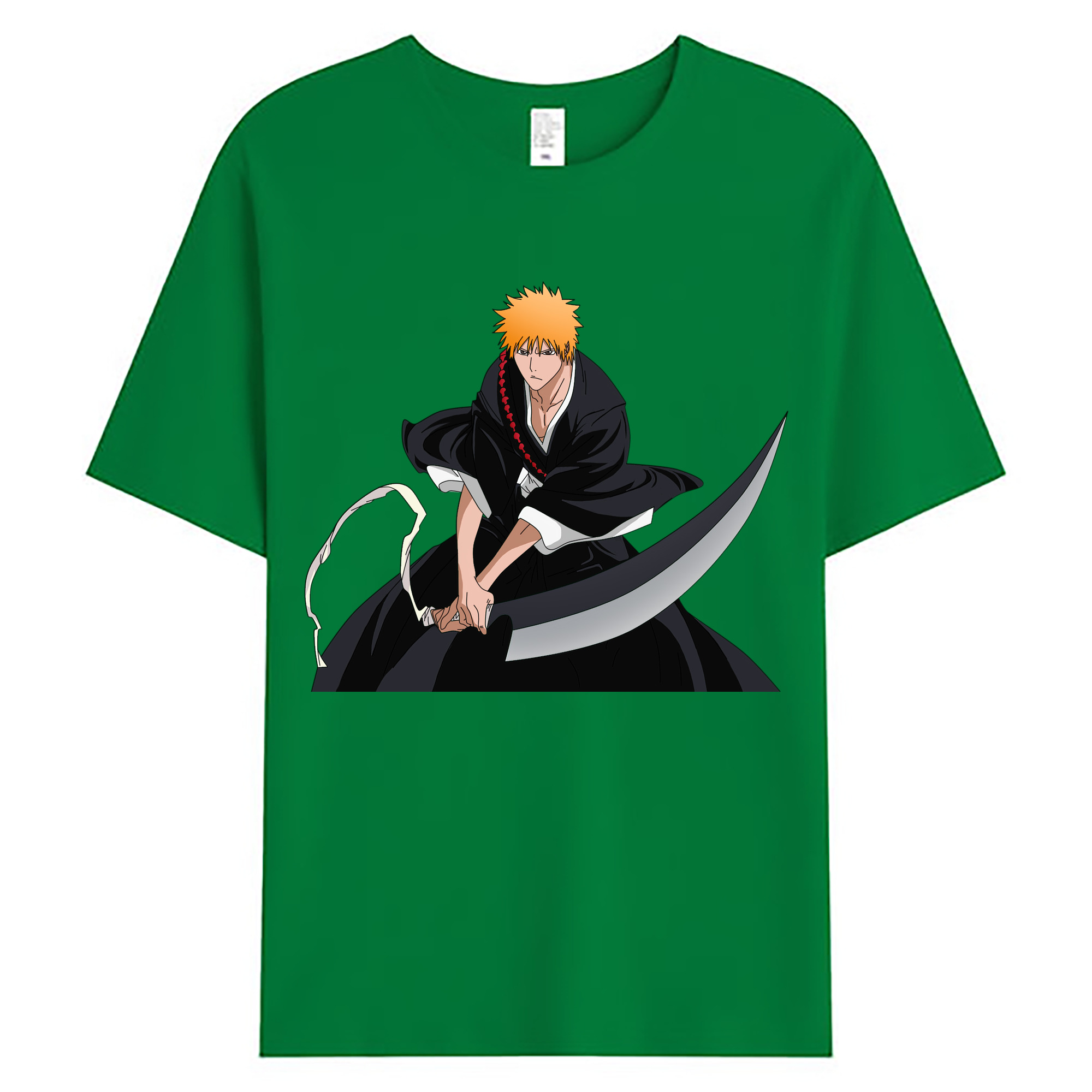 （画像用） ブリーチ 黒崎一護（くろさき いちご）BLEACH Kurosaki Ichigo 綿100％ メンズ半袖Tシャツ｜肌触りやわらか＆通気性