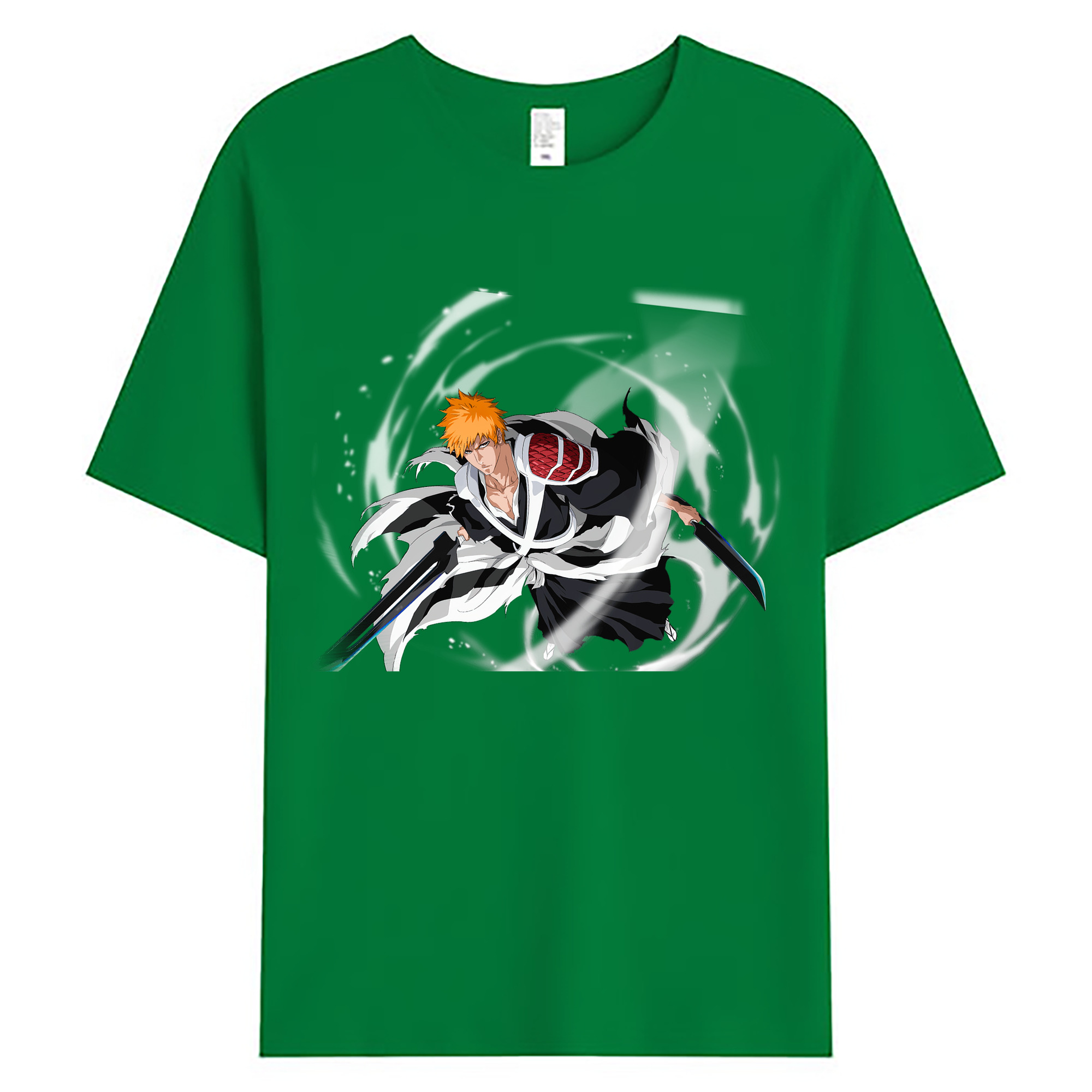 （画像用） ブリーチ 黒崎一護（くろさき いちご）BLEACH Kurosaki Ichigo 綿100％ メンズ半袖Tシャツ｜肌触りやわらか＆通気性