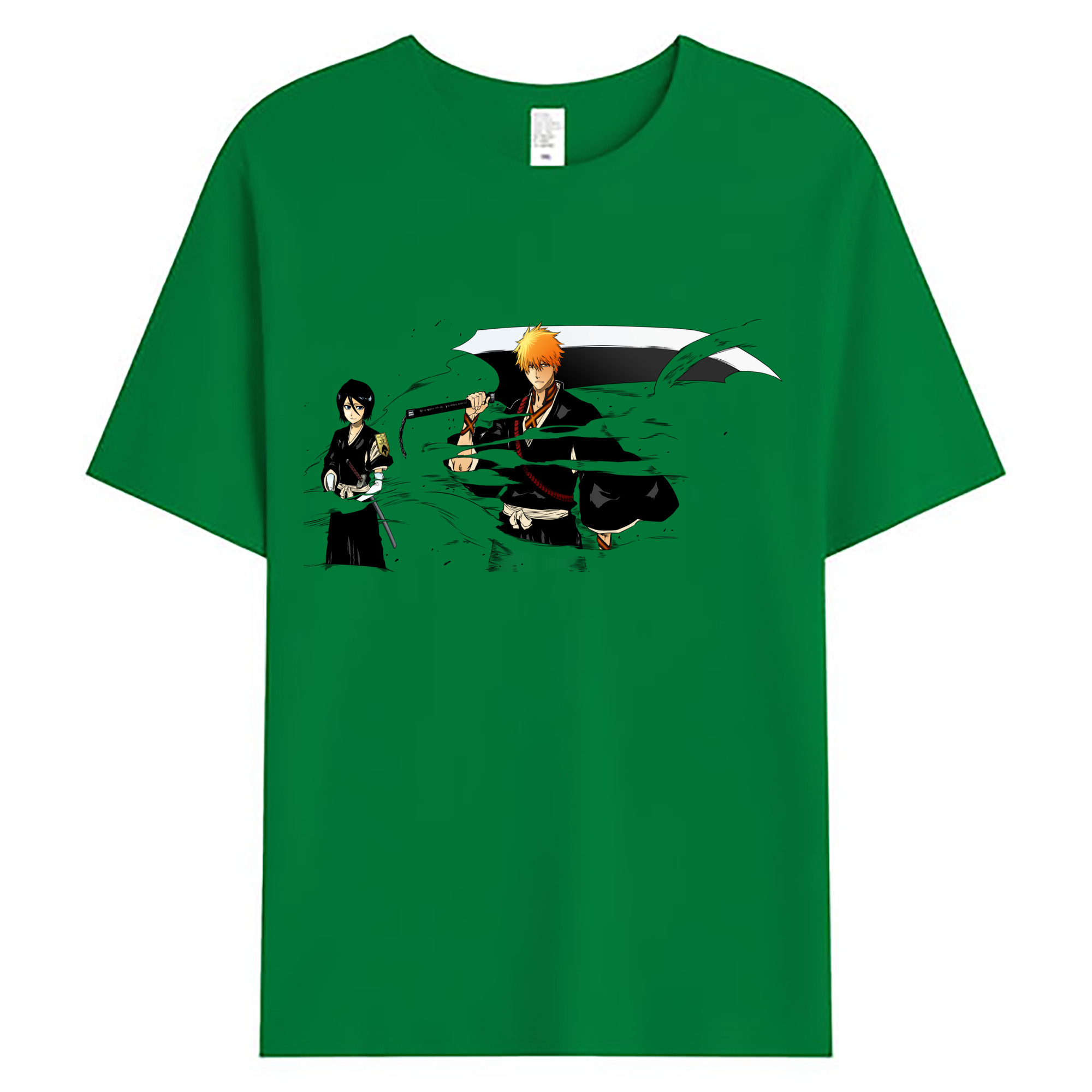 （画像用） ブリーチ 黒崎一護（くろさき いちご）BLEACH Kurosaki Ichigo 綿100％ メンズ半袖Tシャツ｜肌触りやわらか＆通気性