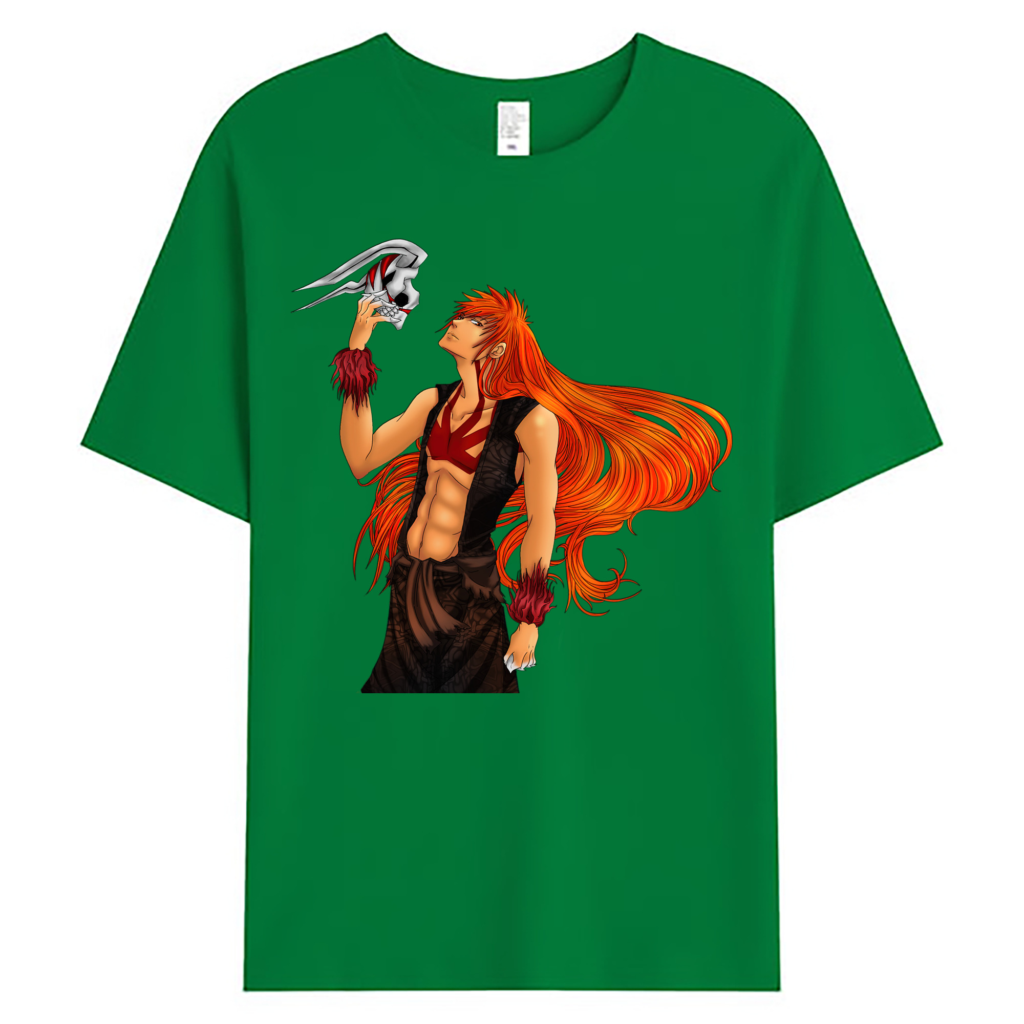 （画像用） ブリーチ 黒崎一護（くろさき いちご）BLEACH Kurosaki Ichigo 綿100％ メンズ半袖Tシャツ｜肌触りやわらか＆通気性