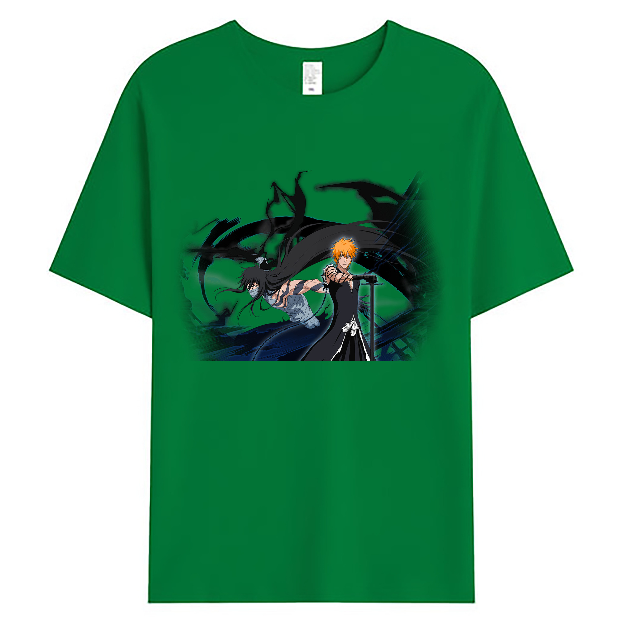 （画像用） ブリーチ 黒崎一護（くろさき いちご）BLEACH Kurosaki Ichigo 綿100％ メンズ半袖Tシャツ｜肌触りやわらか＆通気性