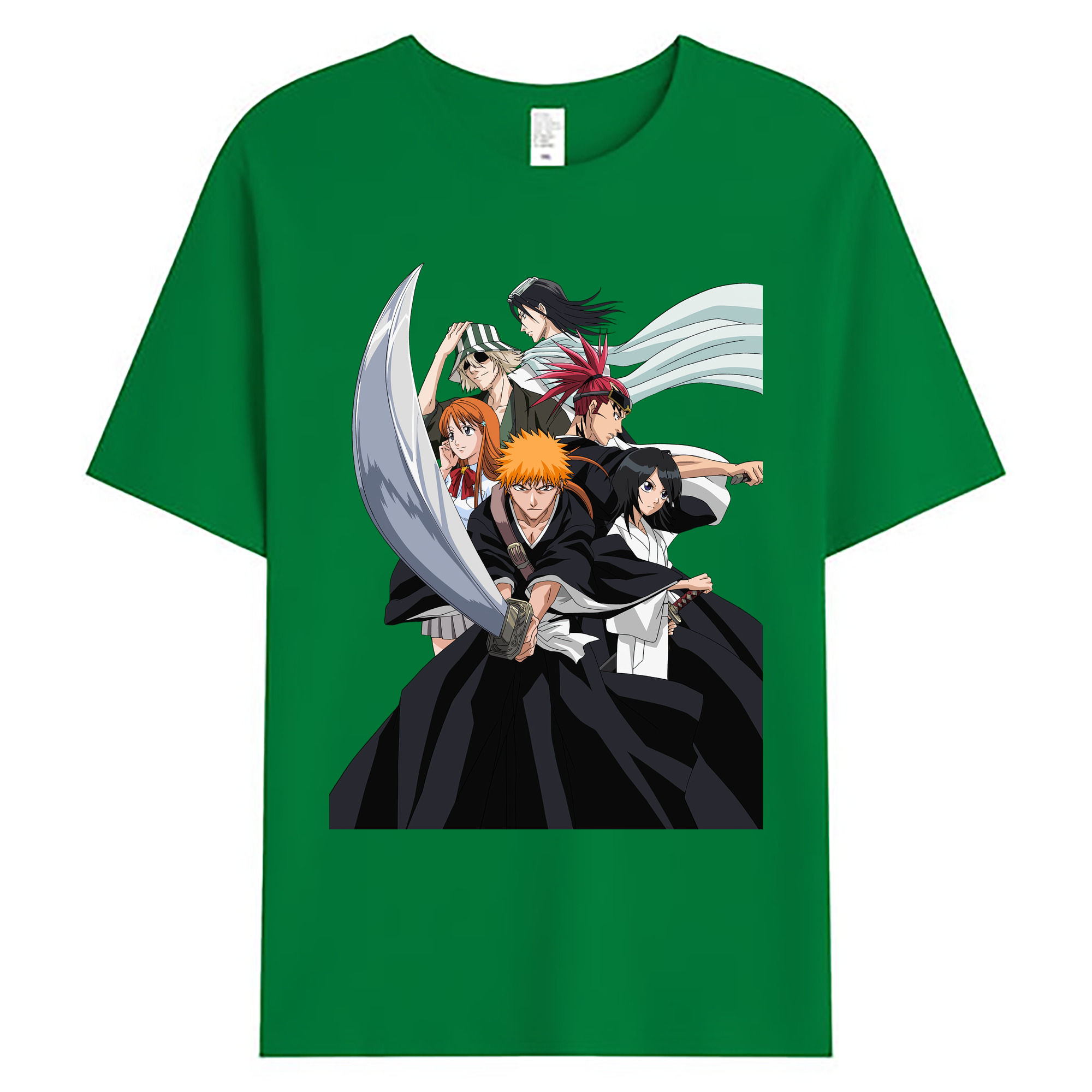 （画像用） ブリーチ 黒崎一護（くろさき いちご）BLEACH Kurosaki Ichigo 綿100％ メンズ半袖Tシャツ｜肌触りやわらか＆通気性
