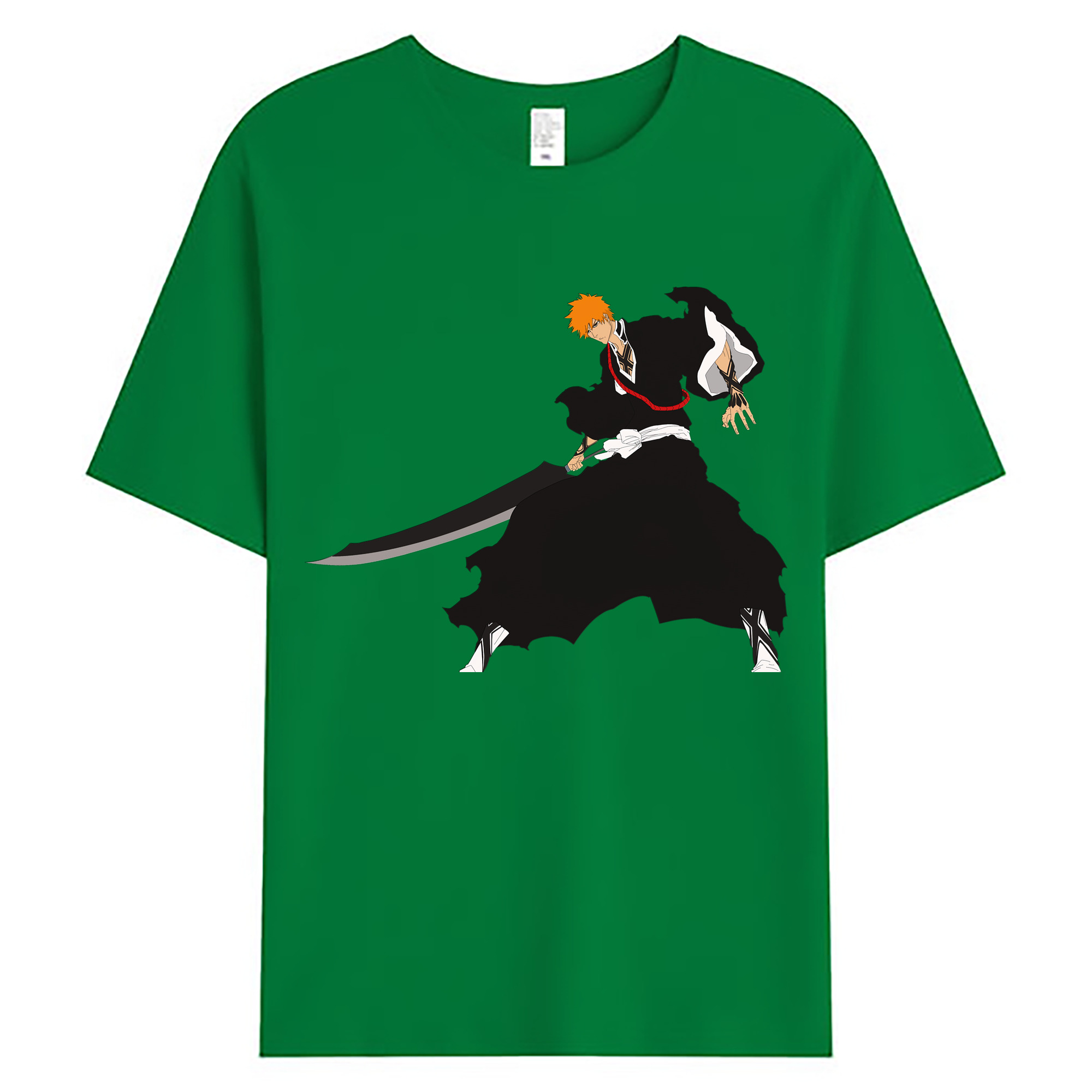 （画像用） ブリーチ 黒崎一護（くろさき いちご）BLEACH Kurosaki Ichigo 綿100％ メンズ半袖Tシャツ｜肌触りやわらか＆通気性