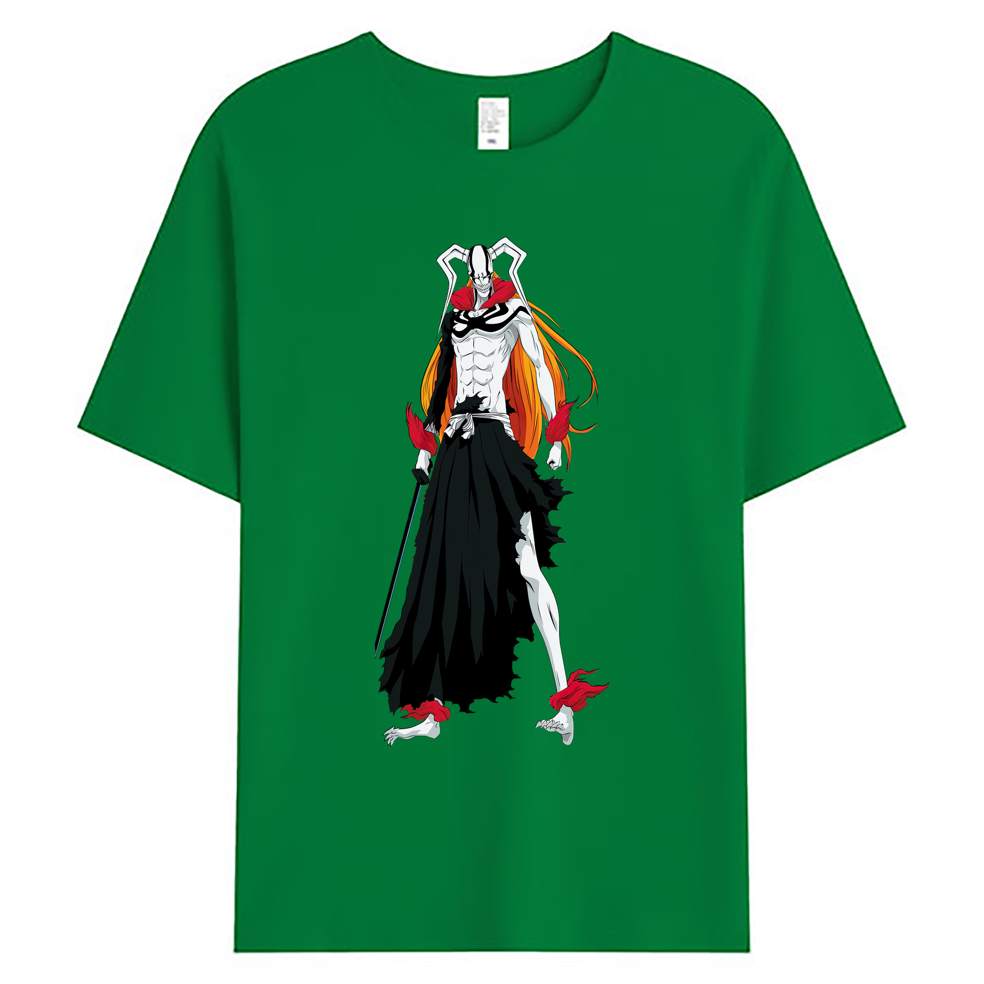 （画像用） ブリーチ 黒崎一護（くろさき いちご）BLEACH Kurosaki Ichigo 綿100％ メンズ半袖Tシャツ｜肌触りやわらか＆通気性