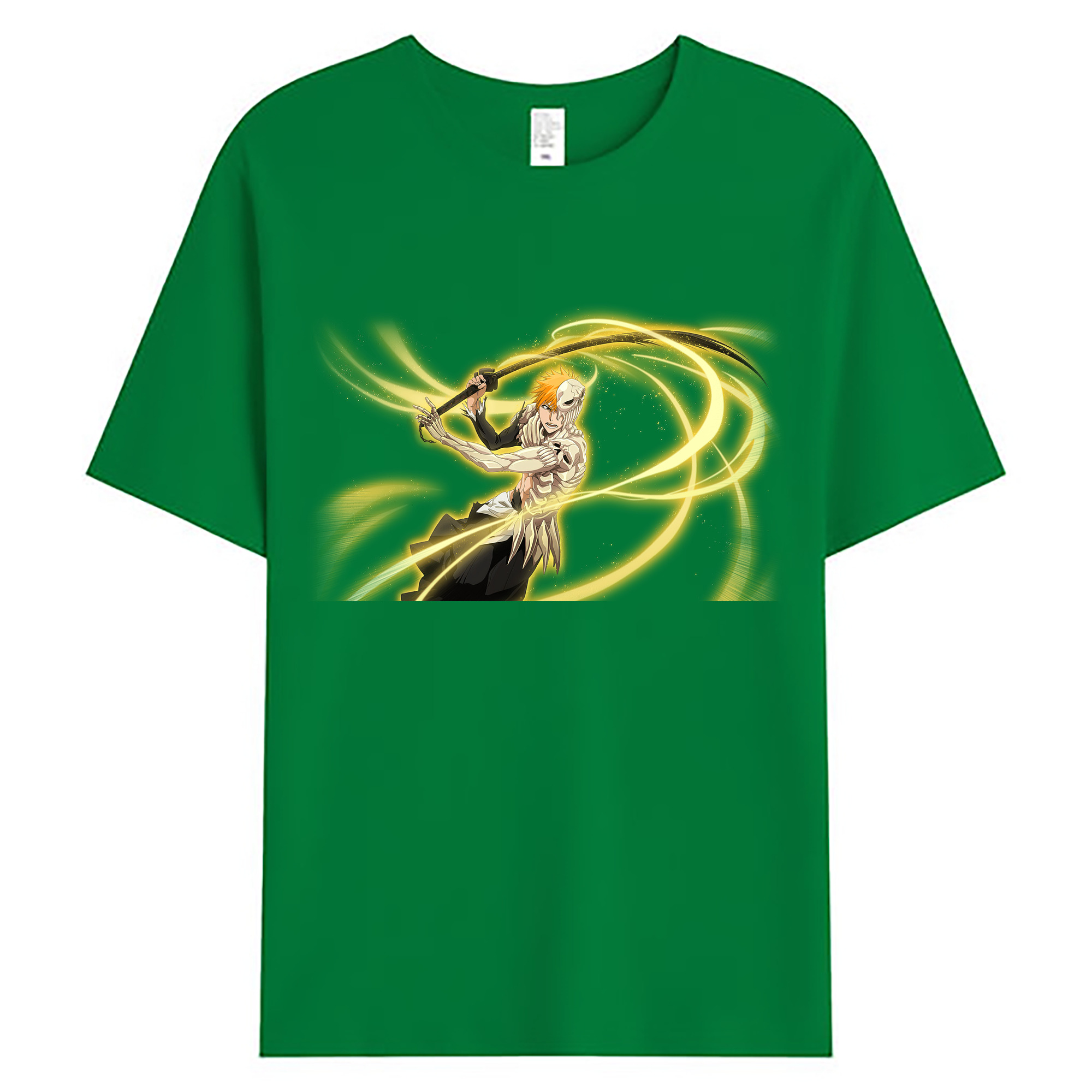 （画像用） ブリーチ 黒崎一護（くろさき いちご）BLEACH Kurosaki Ichigo 綿100％ メンズ半袖Tシャツ｜肌触りやわらか＆通気性
