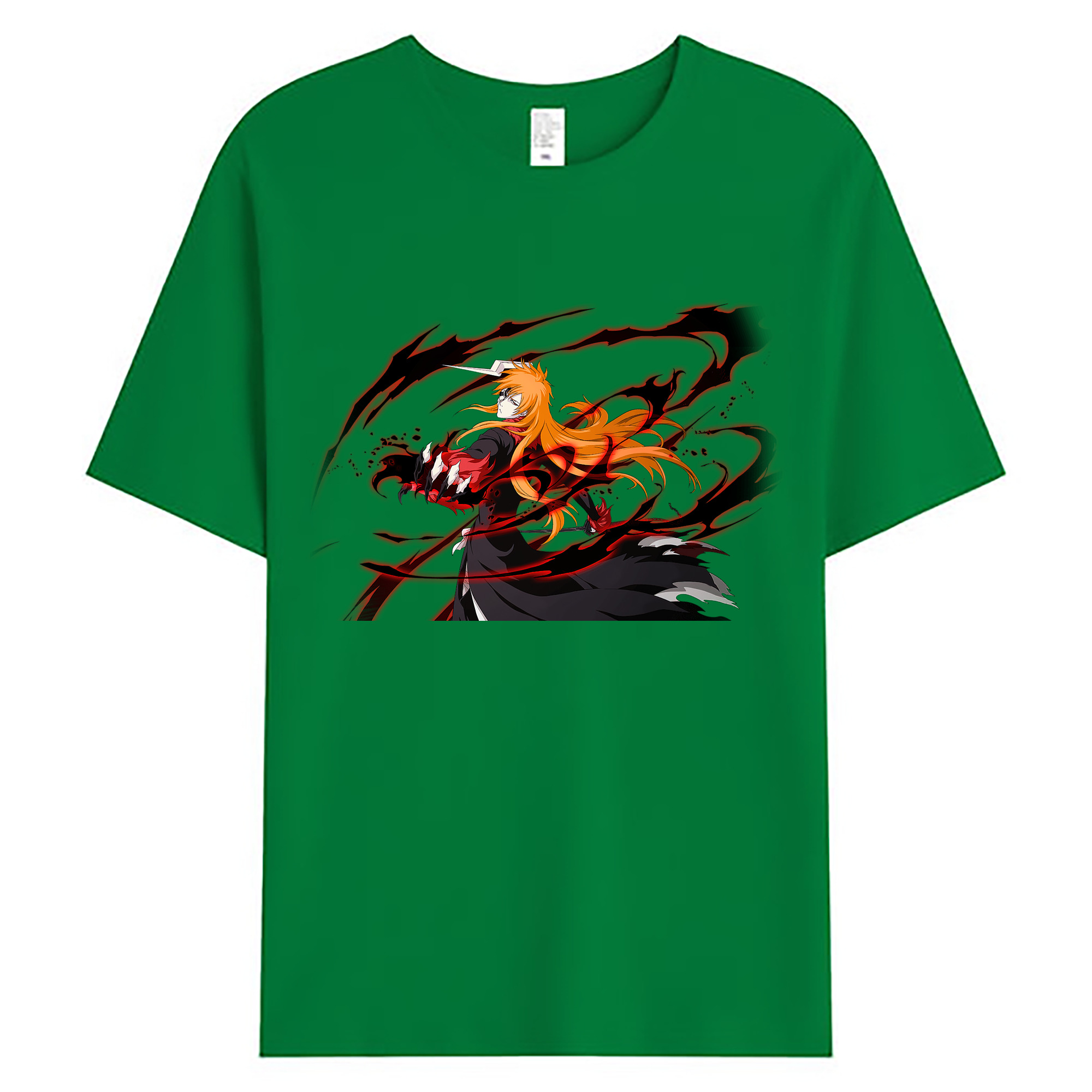 （画像用） ブリーチ 黒崎一護（くろさき いちご）BLEACH Kurosaki Ichigo 綿100％ メンズ半袖Tシャツ｜肌触りやわらか＆通気性