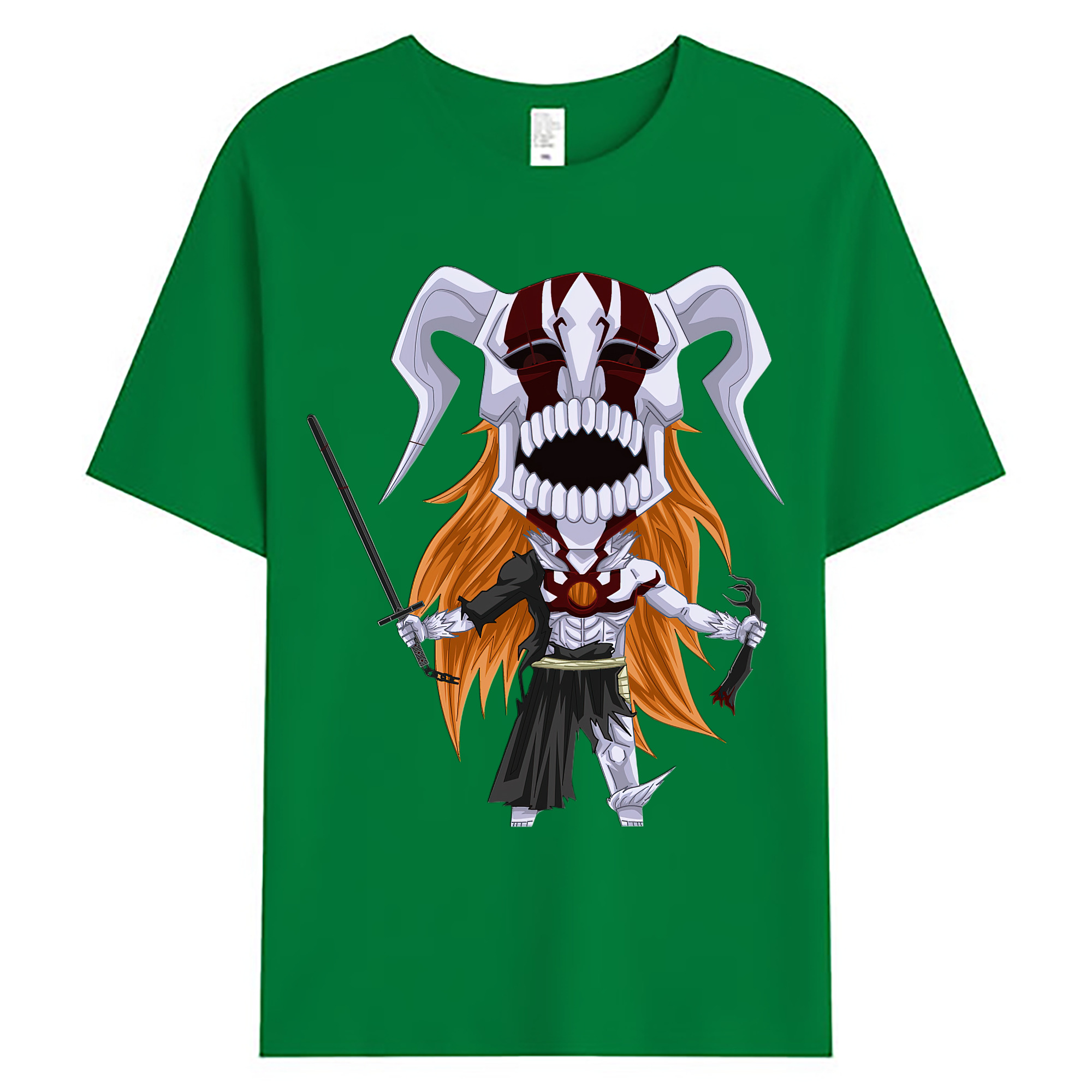 （画像用） ブリーチ 黒崎一護（くろさき いちご）BLEACH Kurosaki Ichigo 綿100％ メンズ半袖Tシャツ｜肌触りやわらか＆通気性